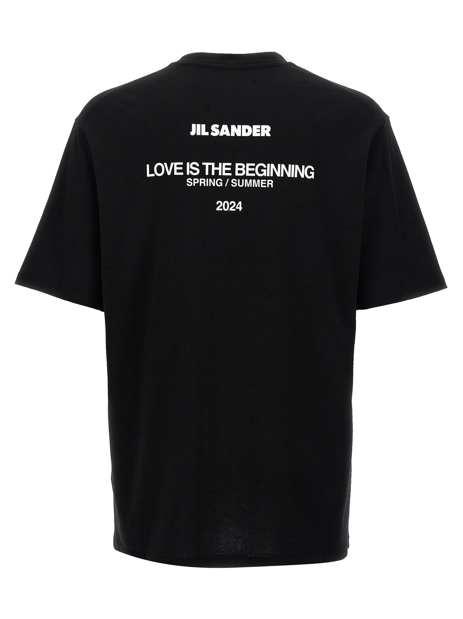 Jil Sander 'Love Is The Beginning' T-Shirt in Black for Men Jil Sander 'Love Is The Beginning' T-Shirt in Black for Men
