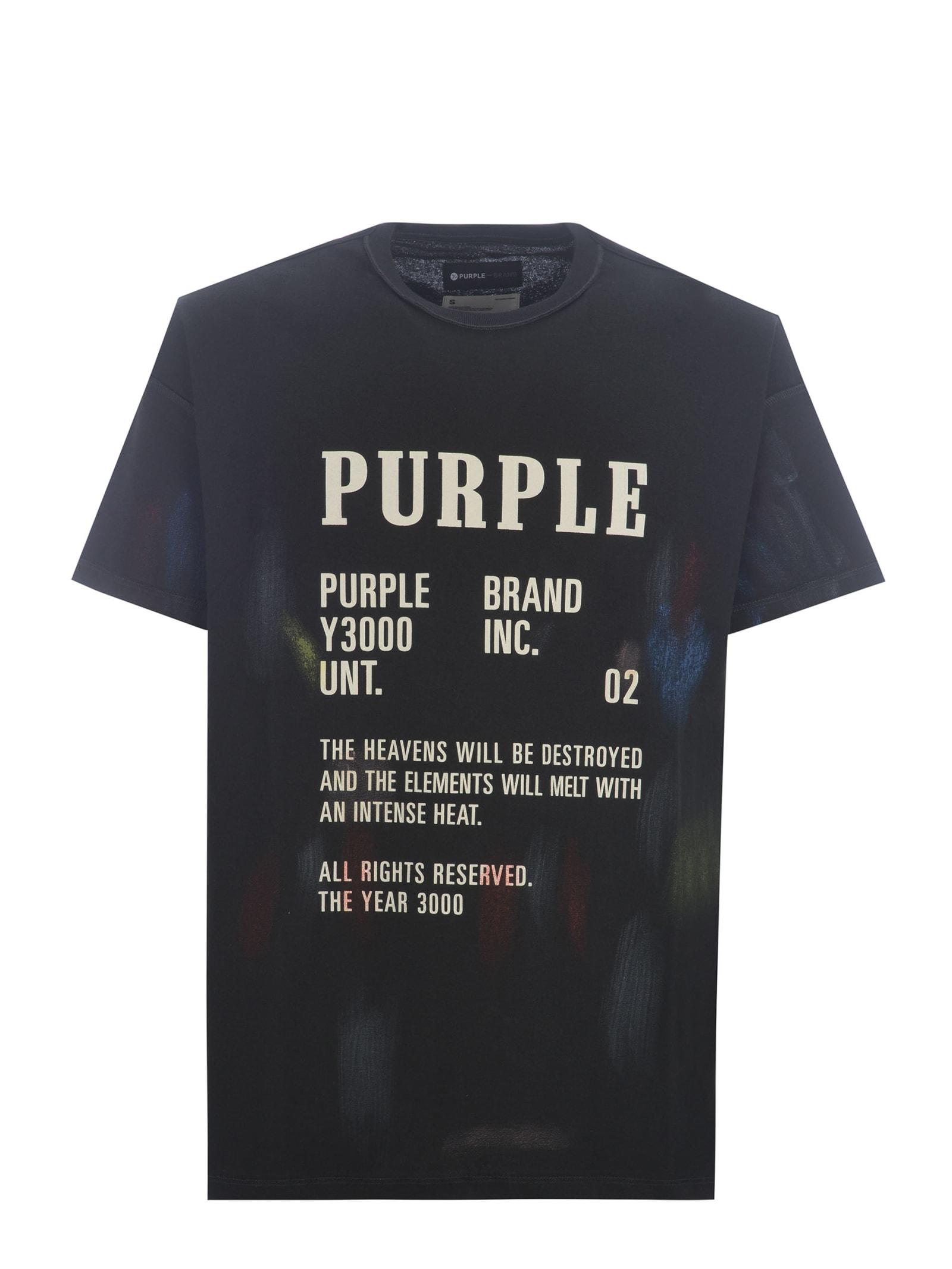 PURPLE BRAND P101 TEXTURED JERSEY INSIDE OUT TEE IN PURPLE Platinum