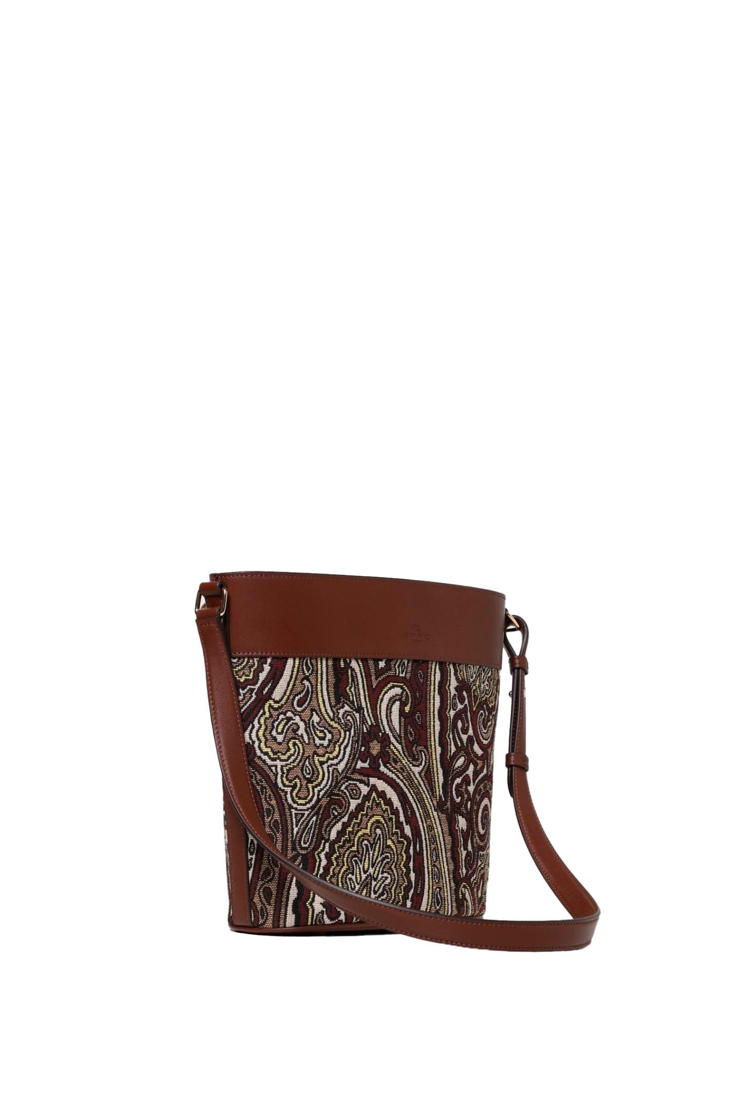 Etro Crown Me Paisley-Print Embellished Shoulder Bag