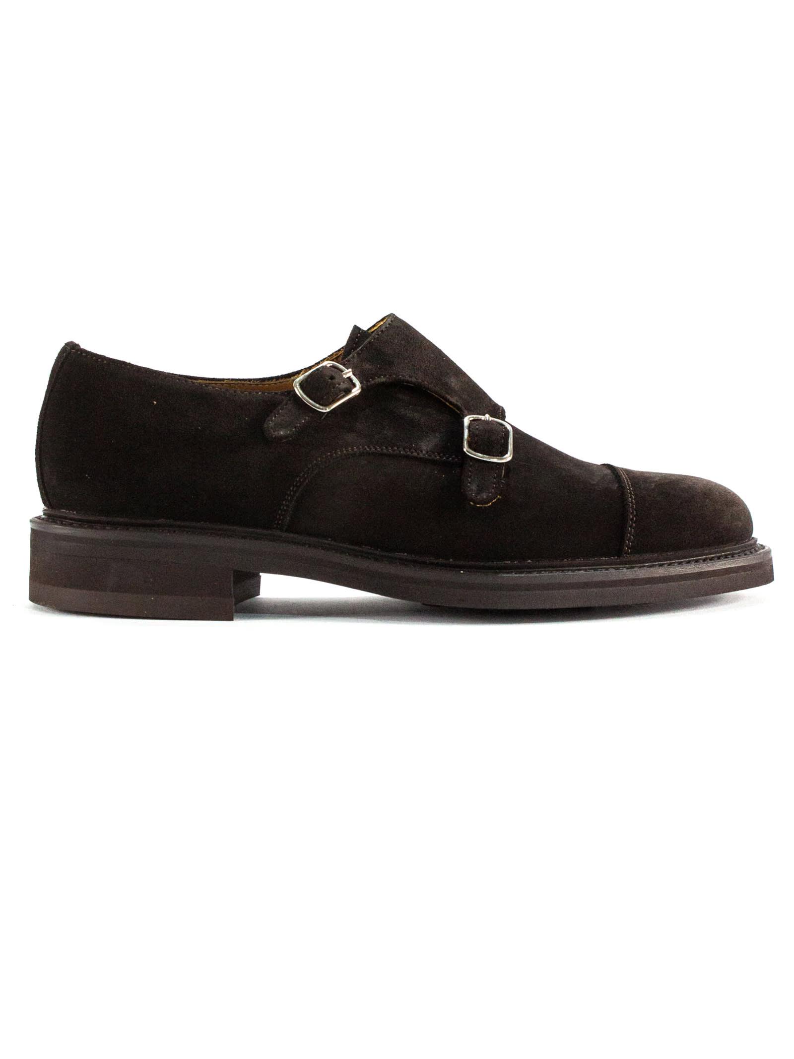 Berwich Dark Brown Suede Monk Shoes In Black For Men Lyst