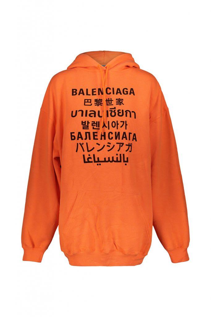 Balenciaga Medium Fit Hoodie in Orange | Lyst UK