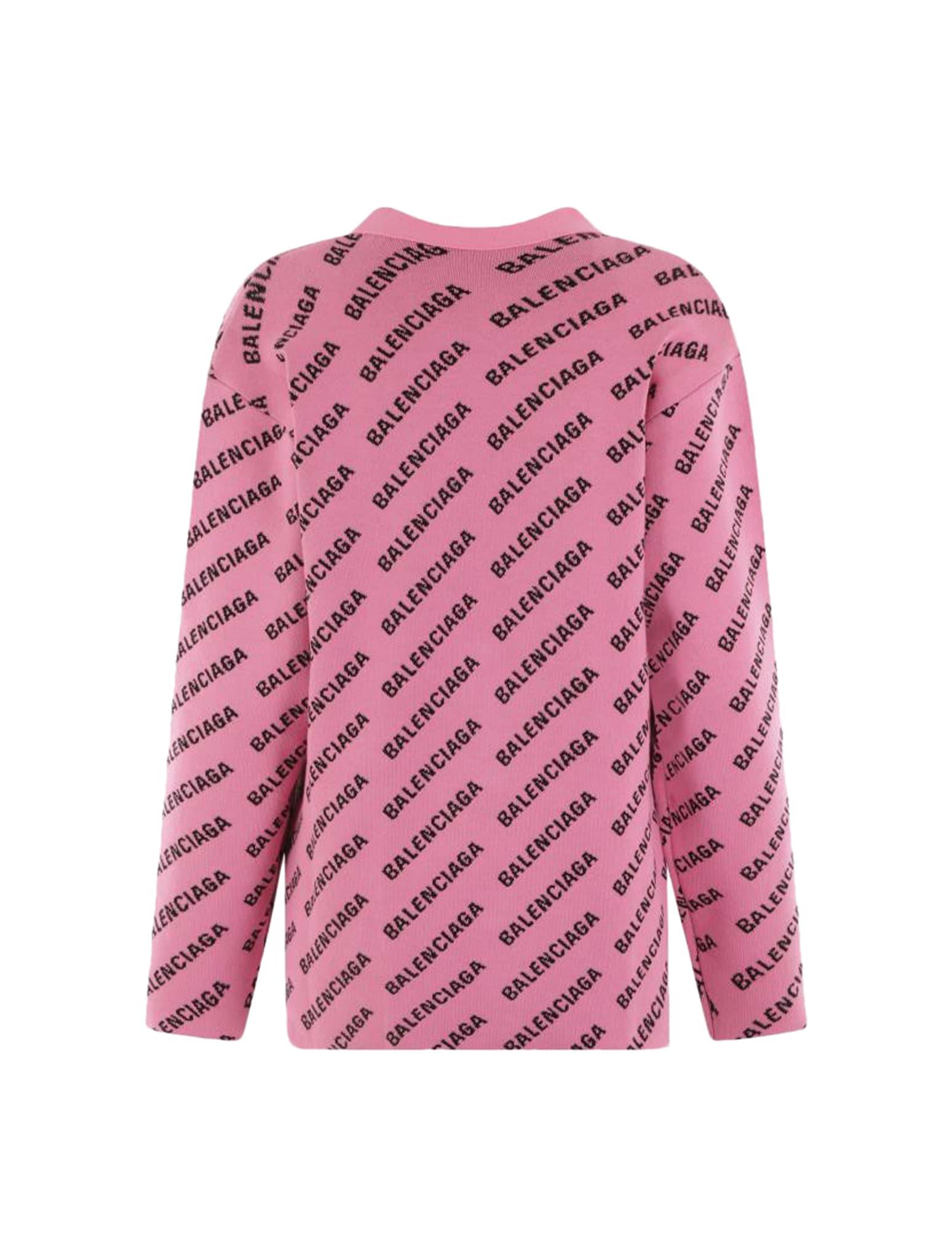 Balenciaga pink store logo jumper