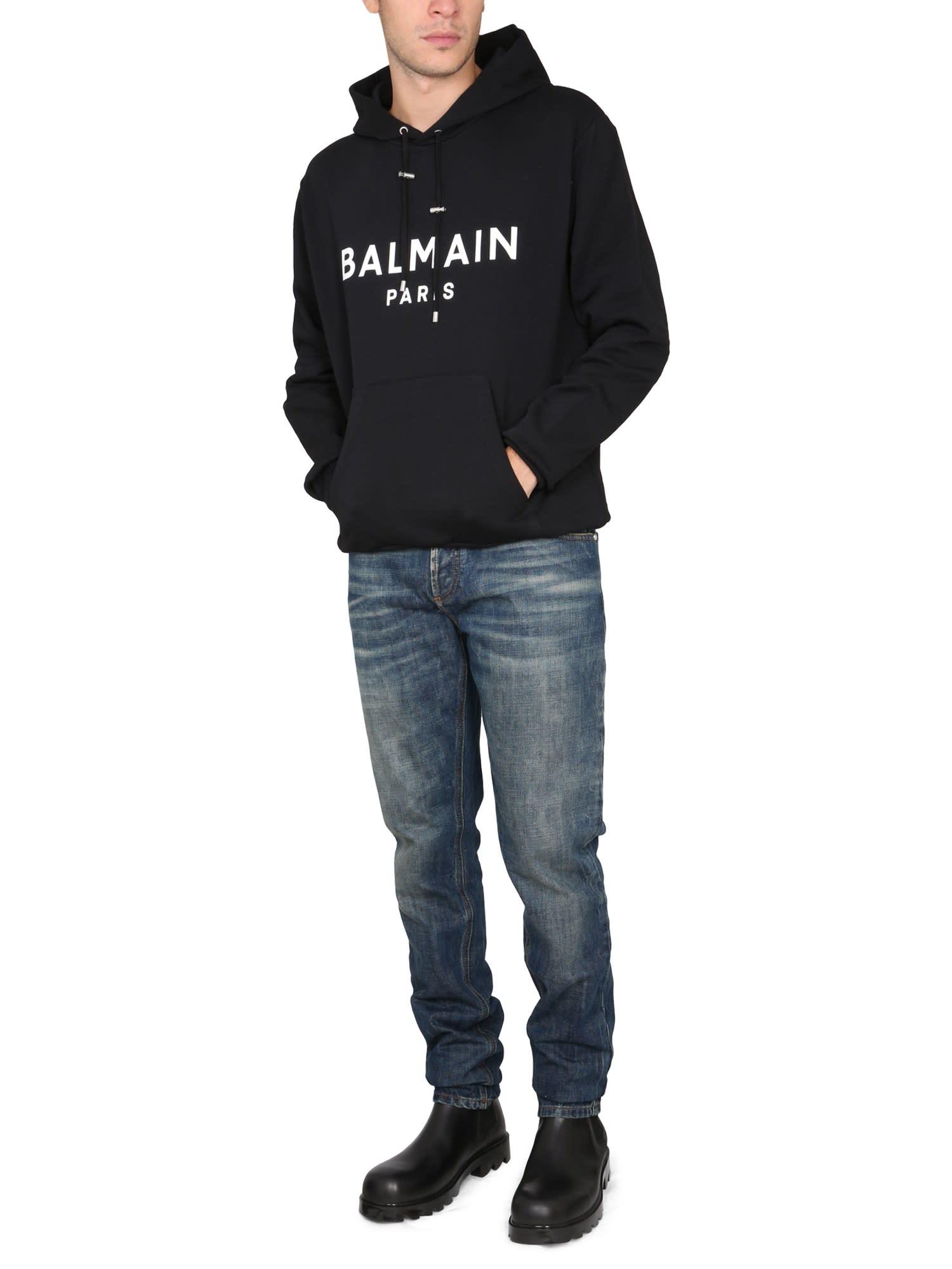 tusind pust Havn Balmain Sweatshirt With Logo Print in Black for Men | Lyst