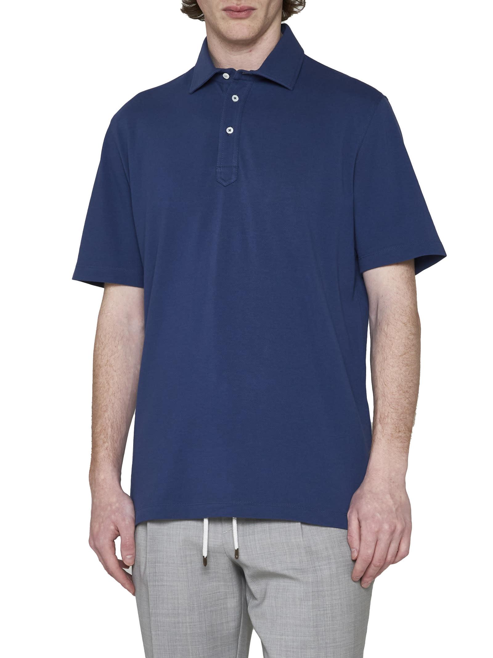 Brunello Cucinelli Polo Shirt in Blue for Men | Lyst