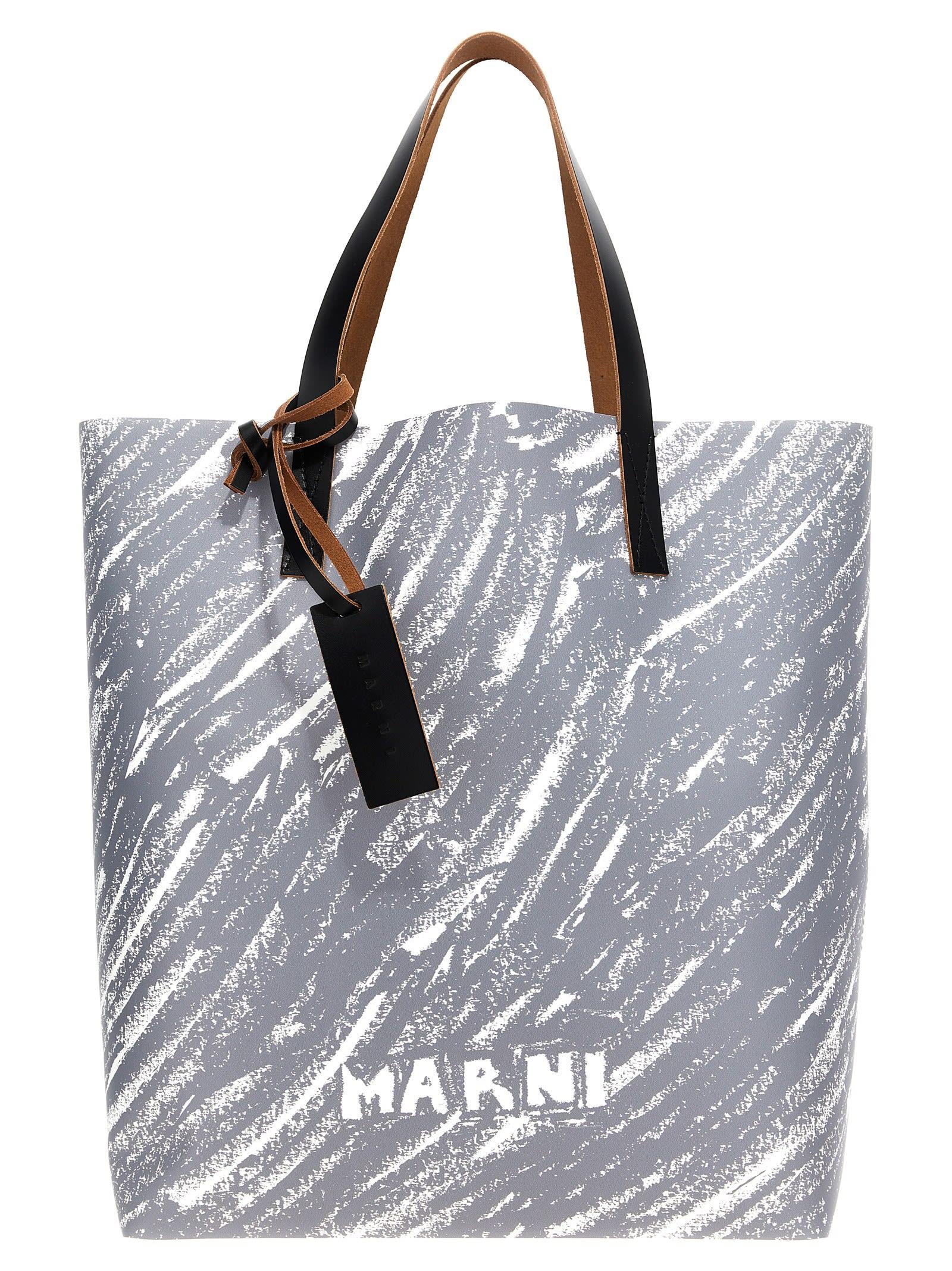 Marni Crayon Print Plastic Shopping Tote in Grey for Men Lyst UK