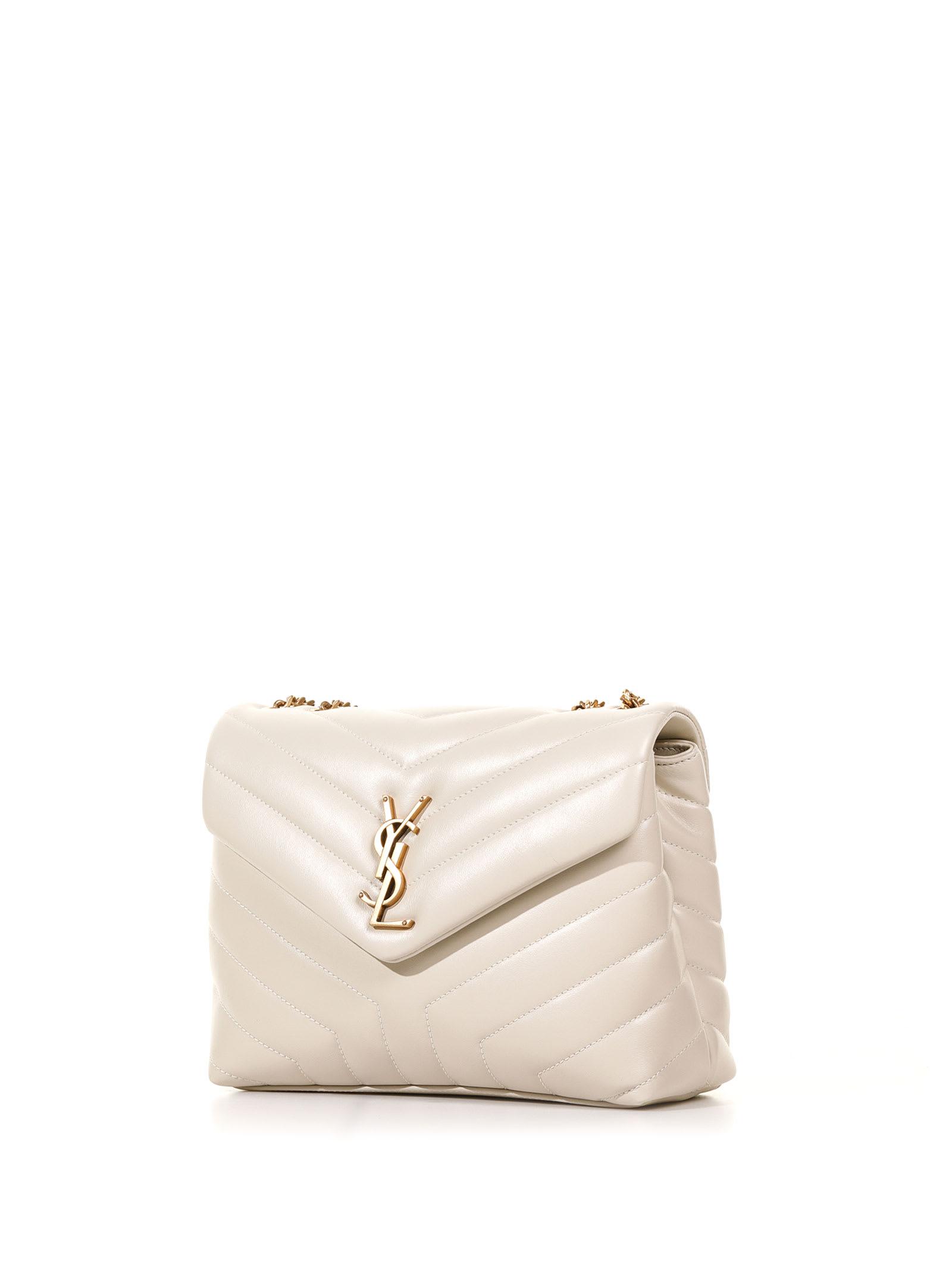Saint Laurent Small Loulou Monogram Quilted Leather Crossbody White -  MyDesignerly