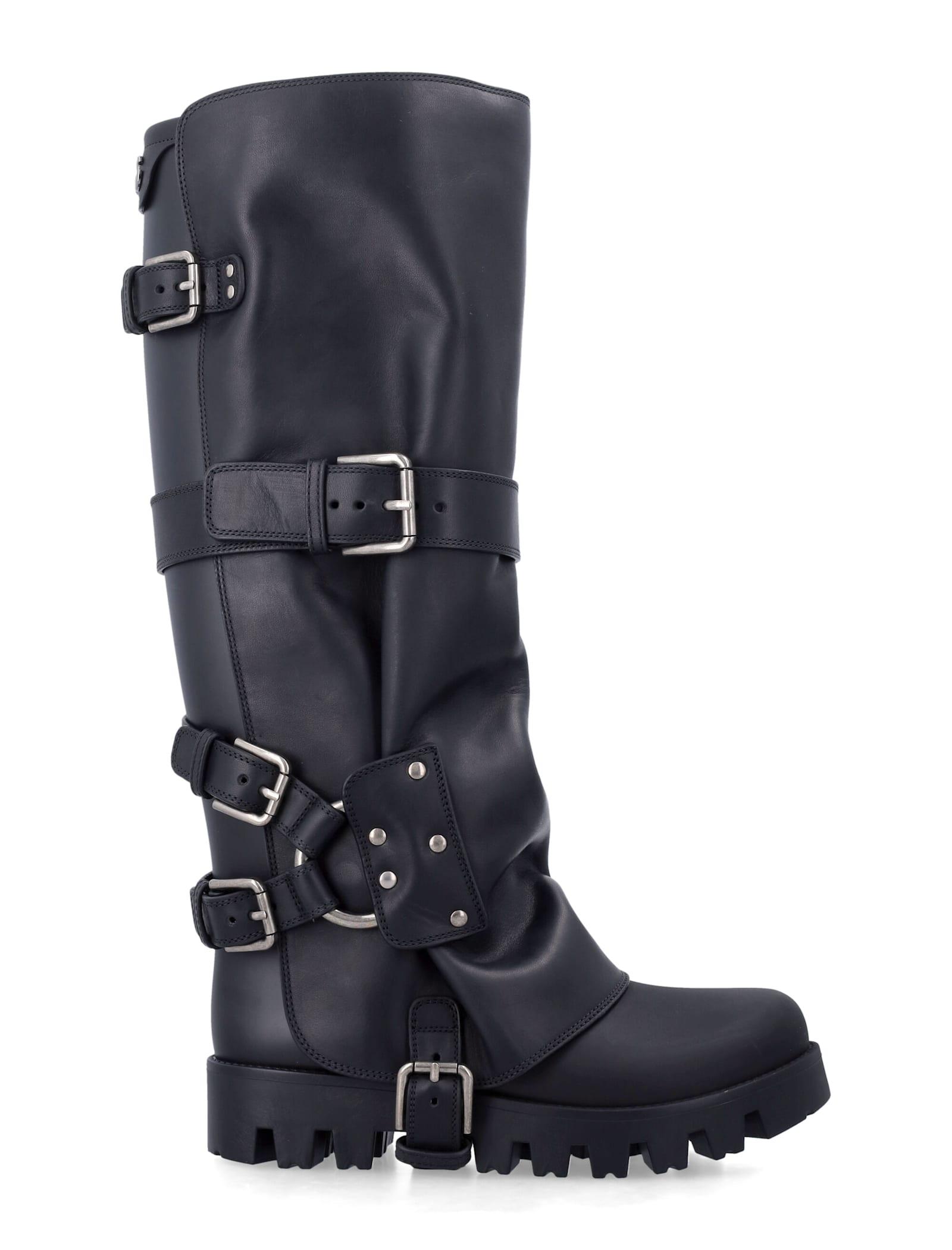 Dolce&Gabbana❤︎美品❤︎レインブーツ❤︎EU39 Dolce & Gabbana Dolce & Gabbana Rubber And Leather Boots in Blue