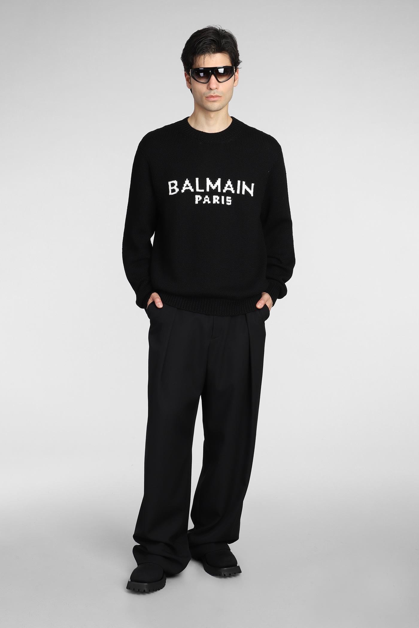 Balmain Sweatshirt In Wool in Black for Men | Lyst