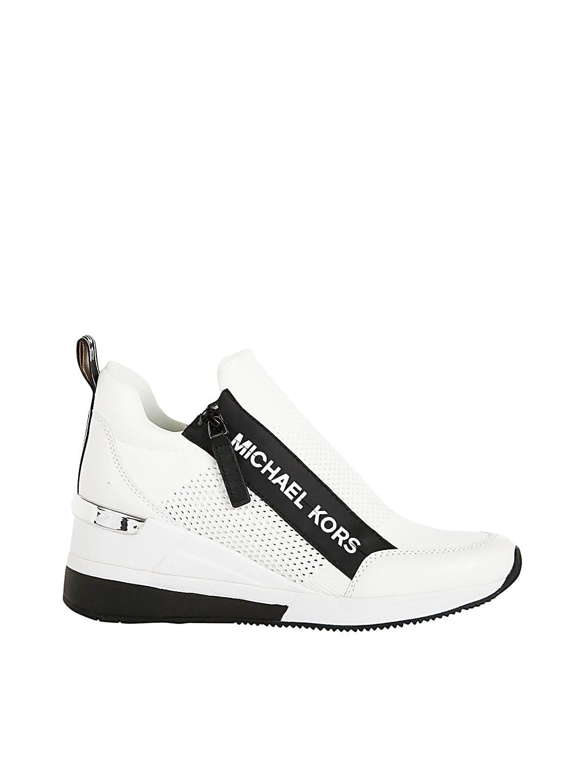 Michael Kors Willis Wedge Trainer in White | Lyst