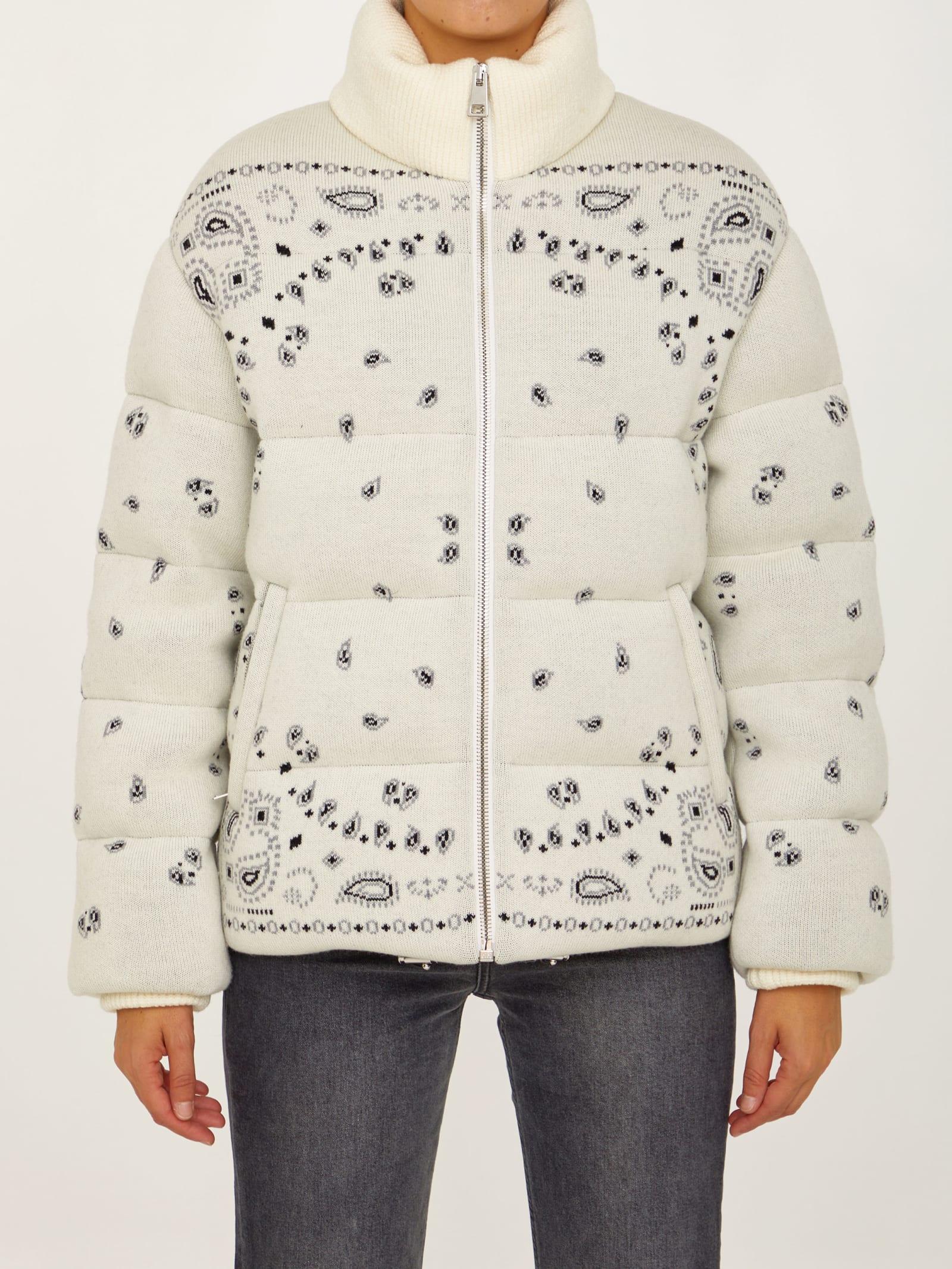 Alanui Wool Bandana Puffer Jacket in Cream (Natural) Lyst