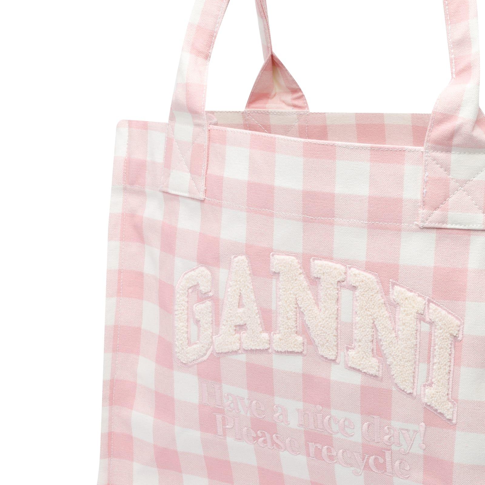 Ganni Large Vichy Easy Logo Shopper Bag in Pink | Lyst UK