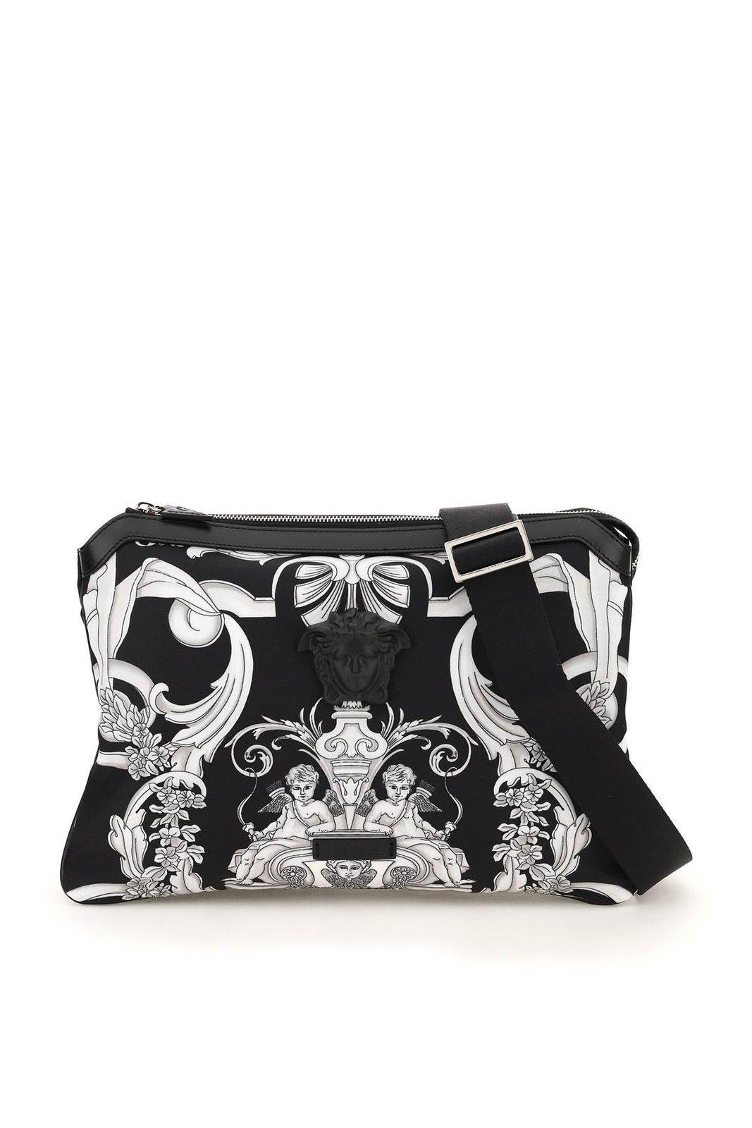 Versace Baroque Pattern Zipped Shoulder Bag in Black for Men | Lyst