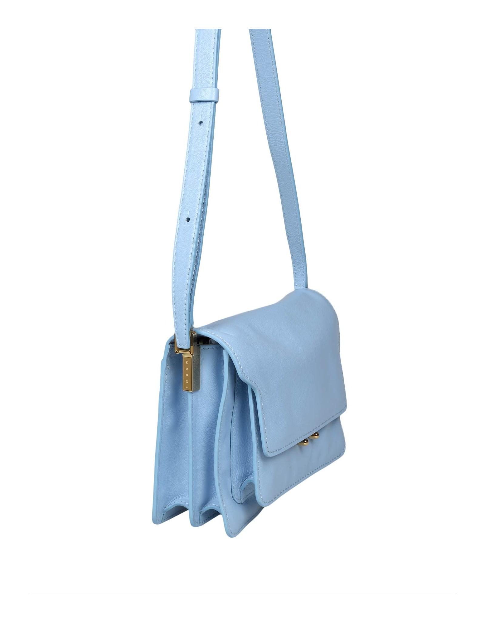 Marni Blue Leather Medium Flap Trunk Shoulder Bag Marni