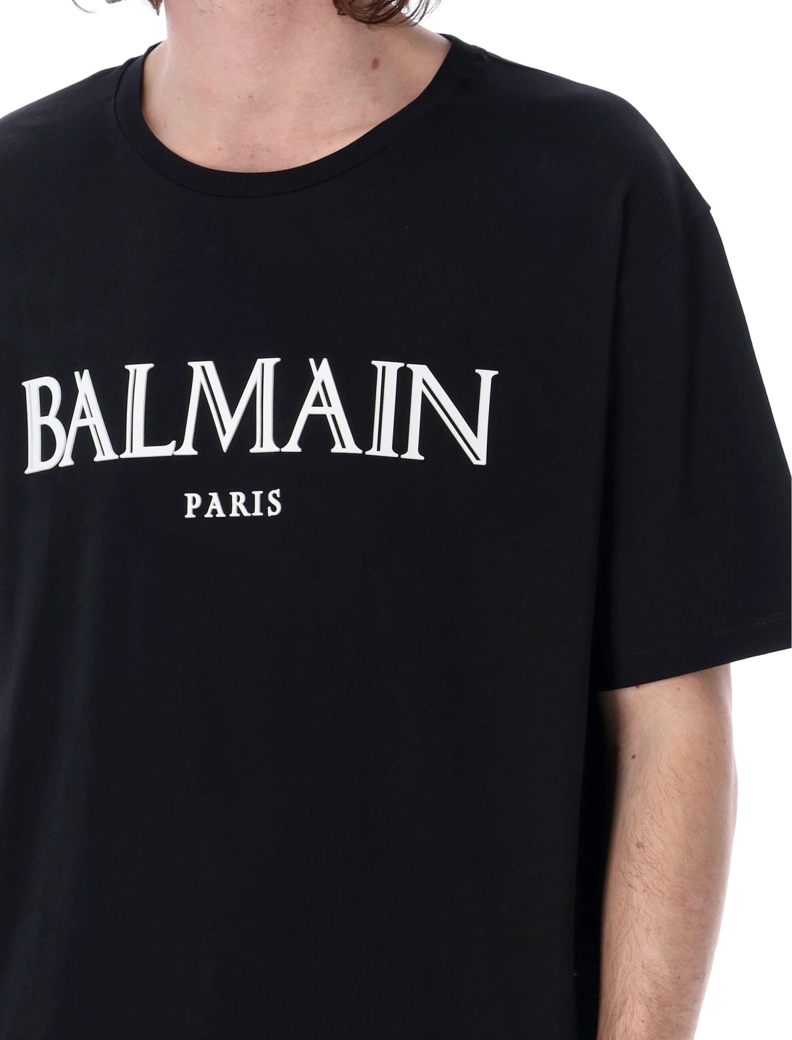 Balmain Logo T-shirt in Black for Men | Lyst