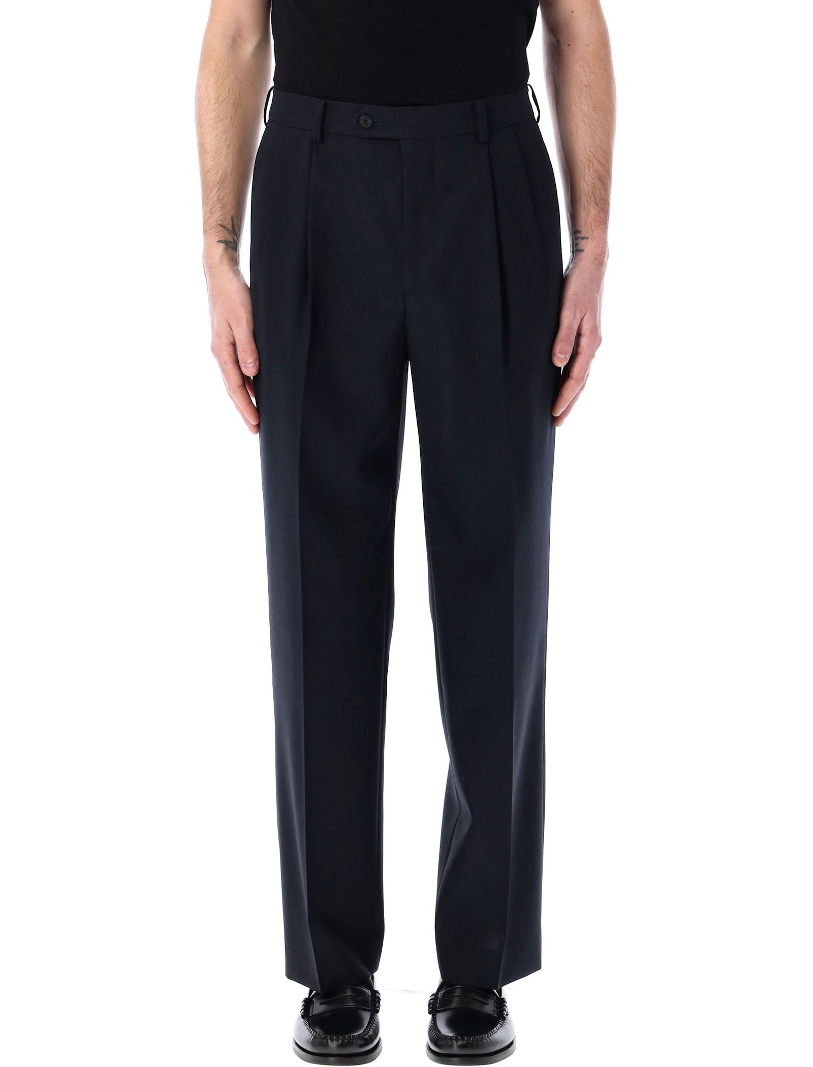 パンツ AURALEE TWO-TUCK SLACKS BLACK AURALEE Hop Sack Two-Tuck Slacks in Black for Men | Lyst