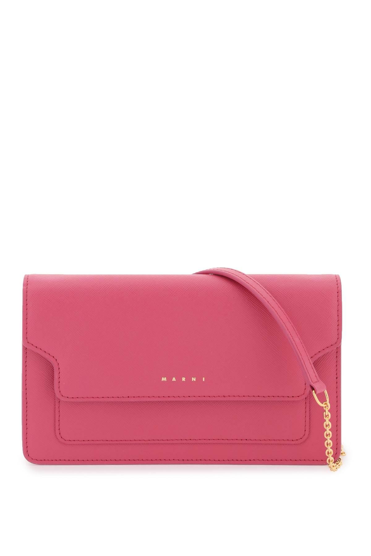 Marni] Trunk Mini Bag In Red White And Pink Saffiano Leather