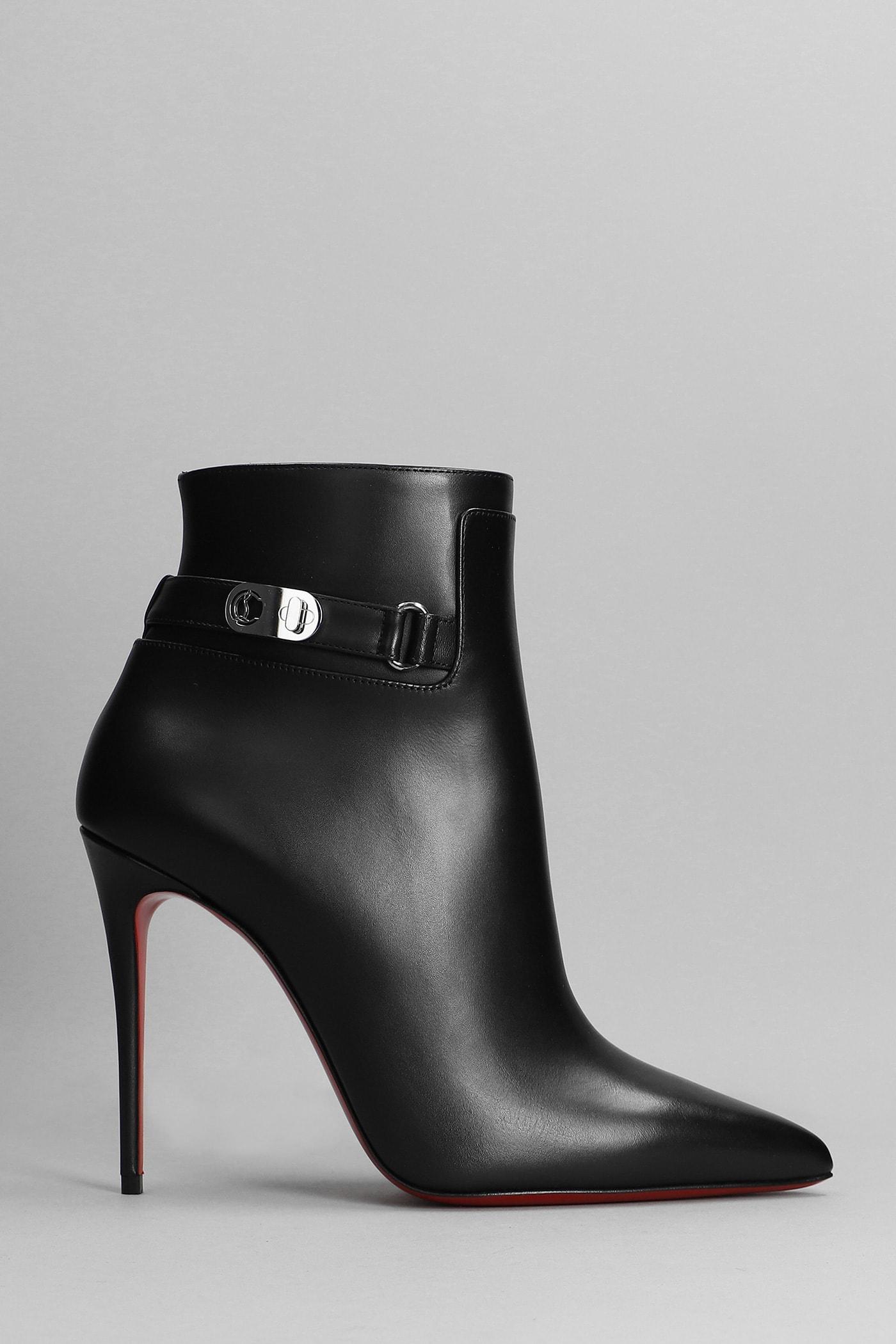 Christian Louboutin Lock So Kate High Heels Ankle Boots In Black ...