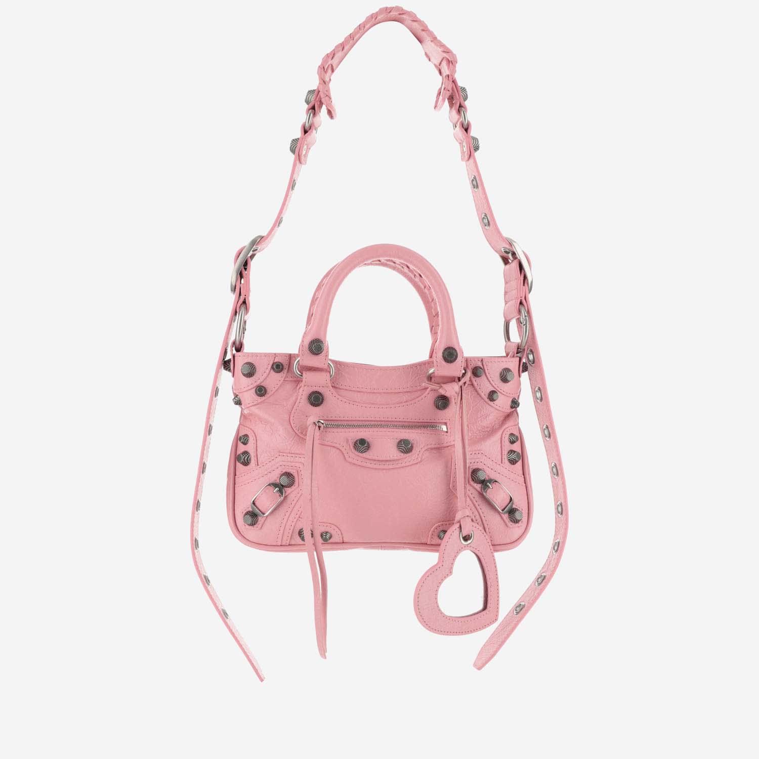 Neo Cagole Small Leather Tote Bag in Pink - Balenciaga