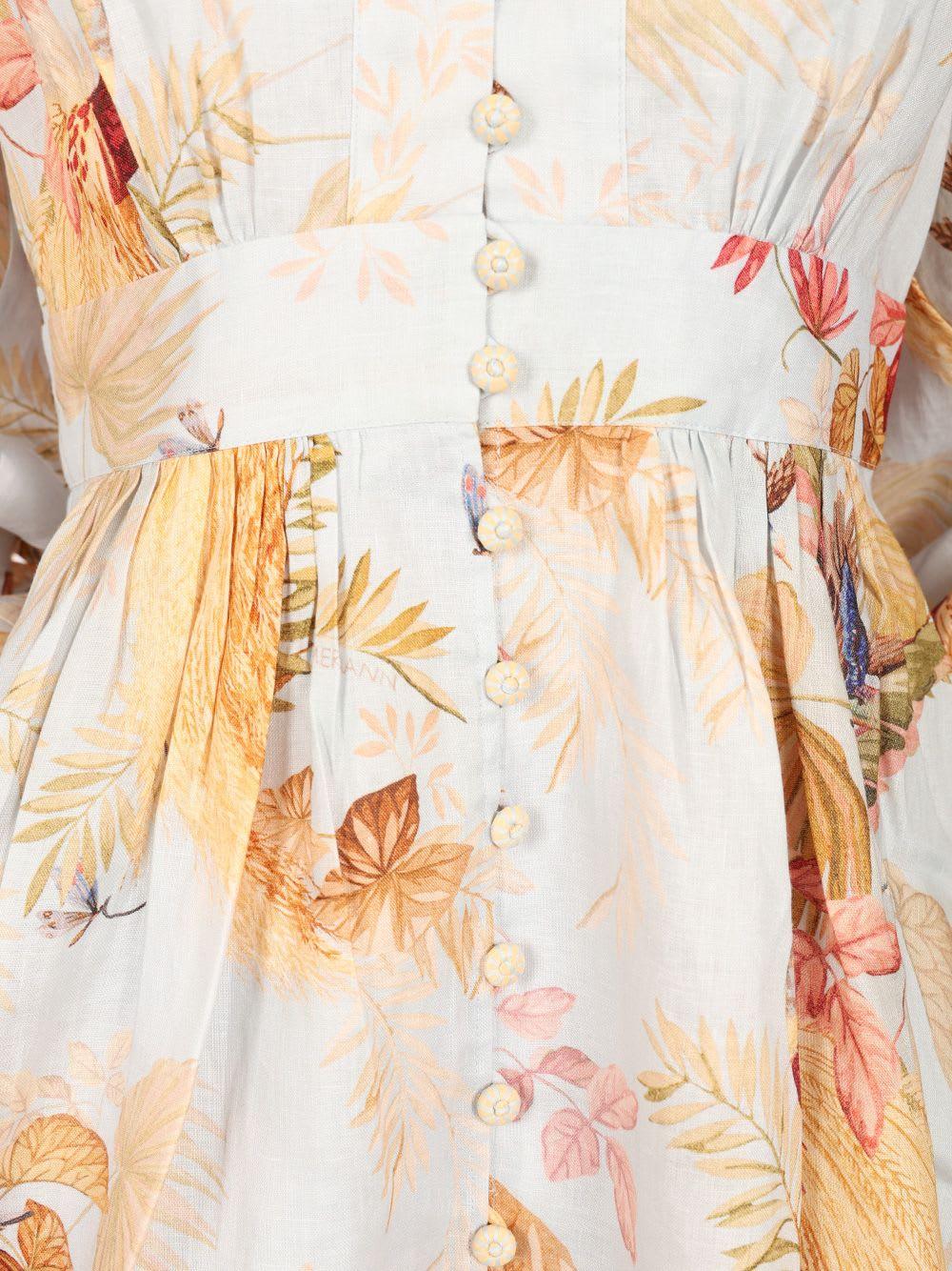 ワンピース ZIMMERMANN ASCENSION LINEN MINI DRESS ZIMMERMANN Ascension floral-print linen mini dress | NET-A
