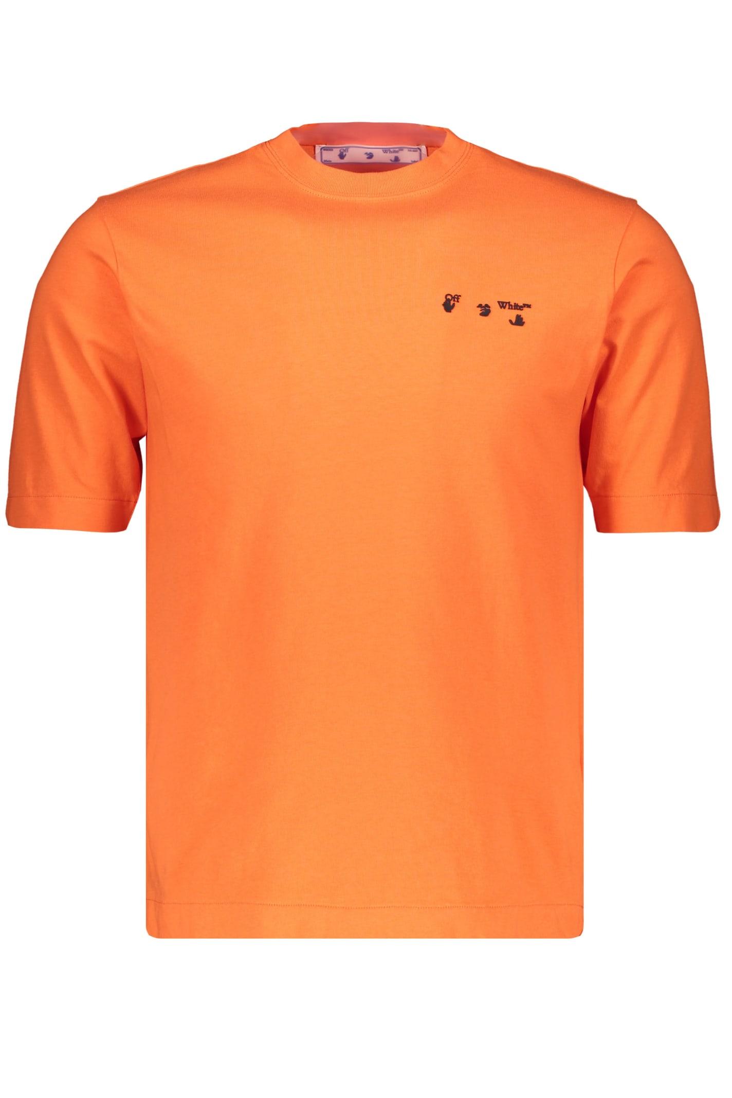 Off-White c/o Virgil Abloh Logo Cotton T-shirt in Orange for Men