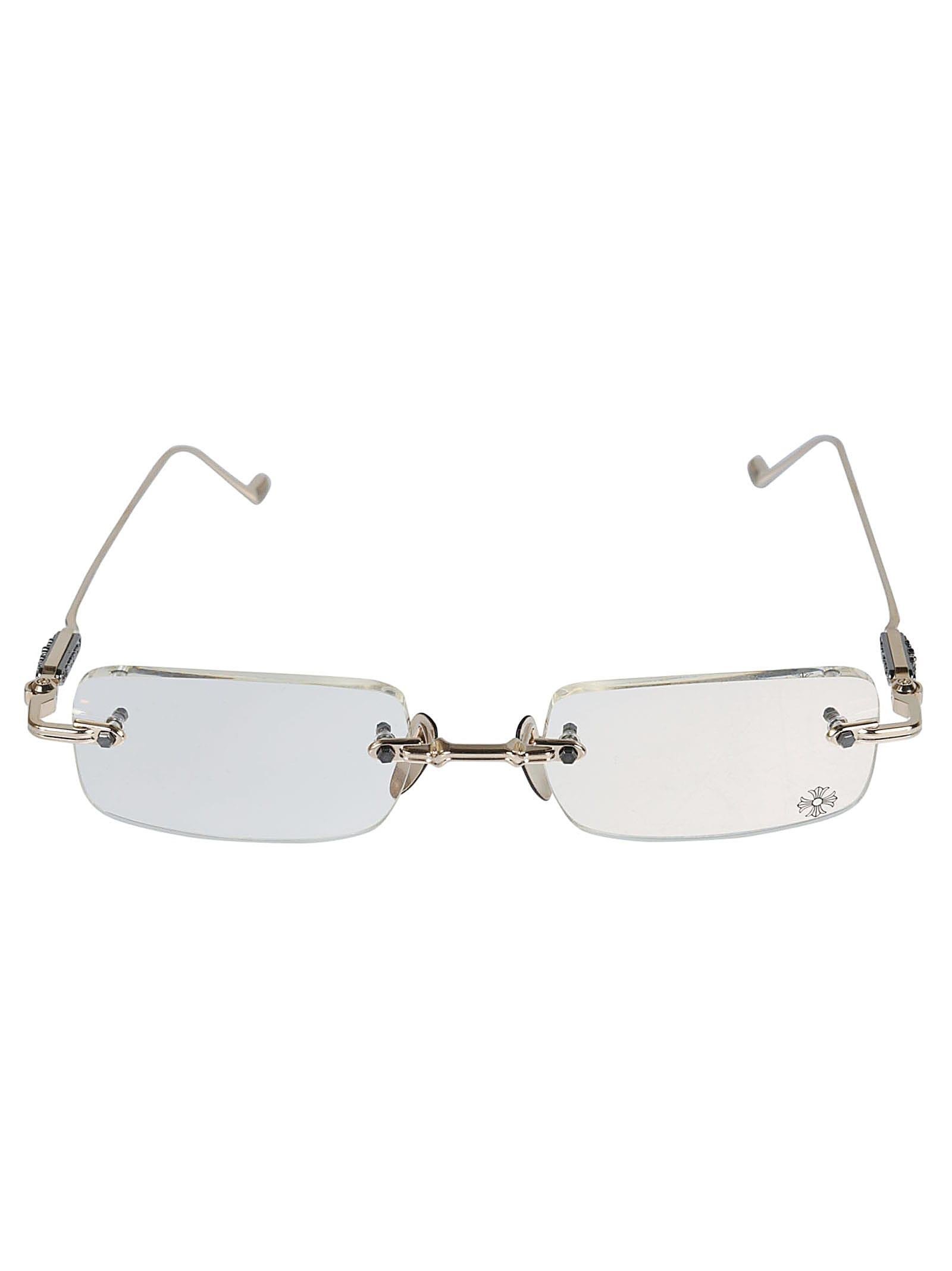Chrome Hearts Rectangle Lens Thin Temple Glasses in Metallic | Lyst
