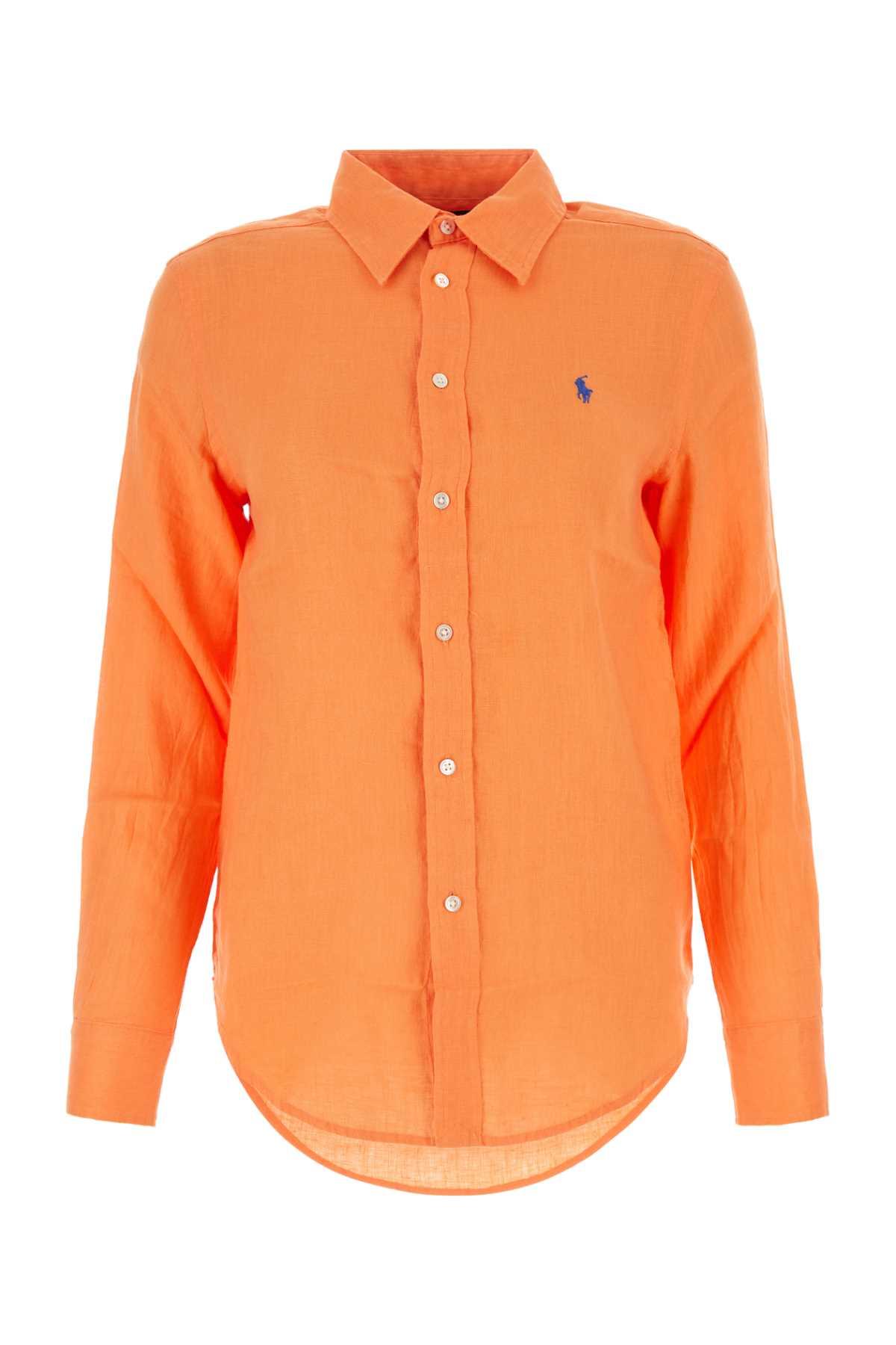 Tシャツ・カットソー Ralph Lauren SS25 Fluo orange linen shirt (710966294 013) polo-ralph-lauren-POPPY-Linen-