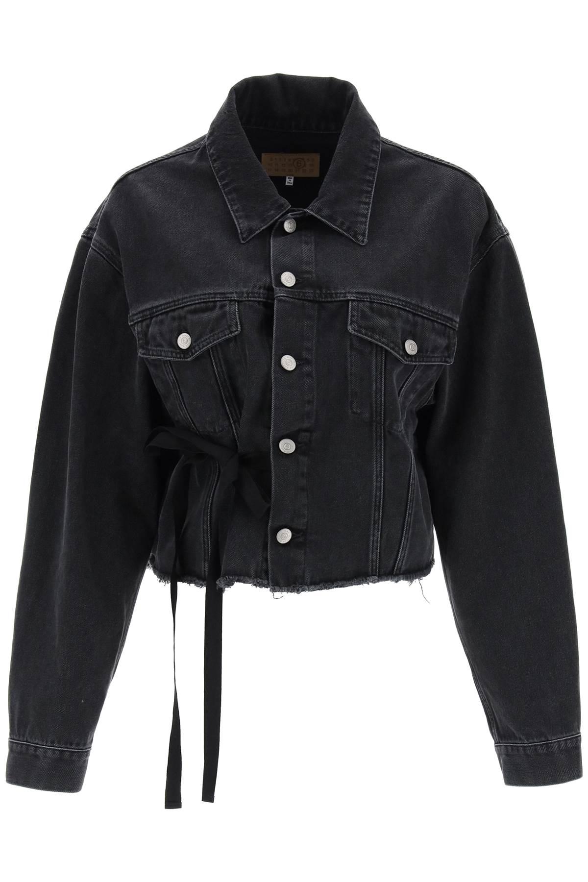 MM6 by Maison Martin Margiela Denim Jacket in Black Lyst UK
