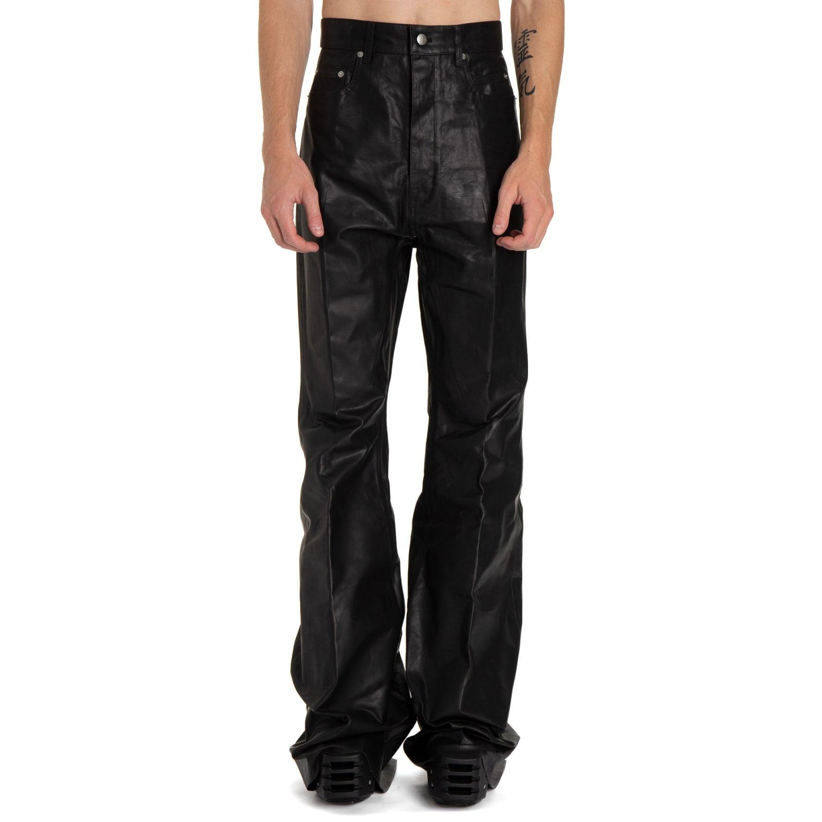 Rick Owens Bolan Bootcut Leather Pants in Black for Men Lyst