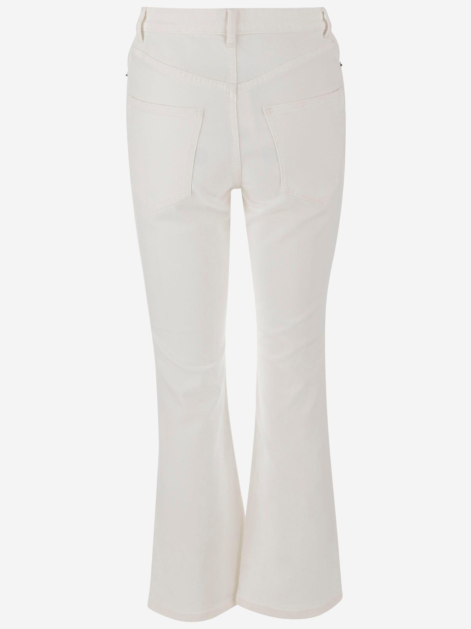 デニム・ジーパン Tory Burch SS25 White denim jeans (168289 111) Cropped Flare Jean: Women's Designer Bottoms | Tory Burch
