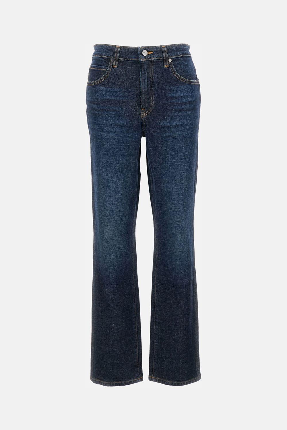 デニム・ジーパン KHAITE BLACK COTTON DENIM JEANS Danielle Stretch Jean in Montgomery – KHAITE