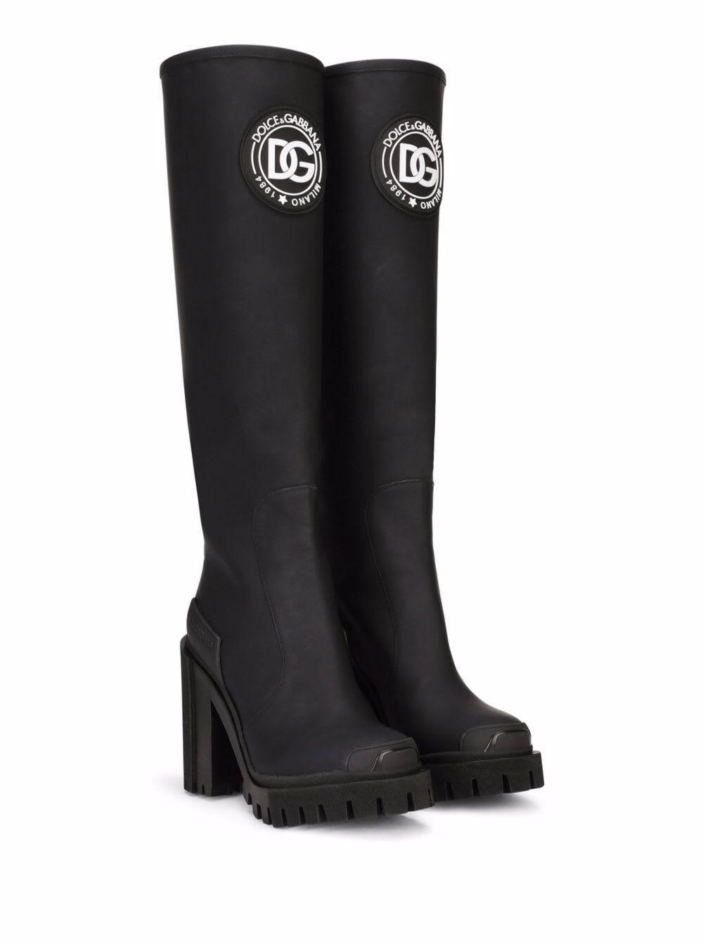 Dolce Gabbana Trekking High Rain Boots With Logo in Black Lyst UK