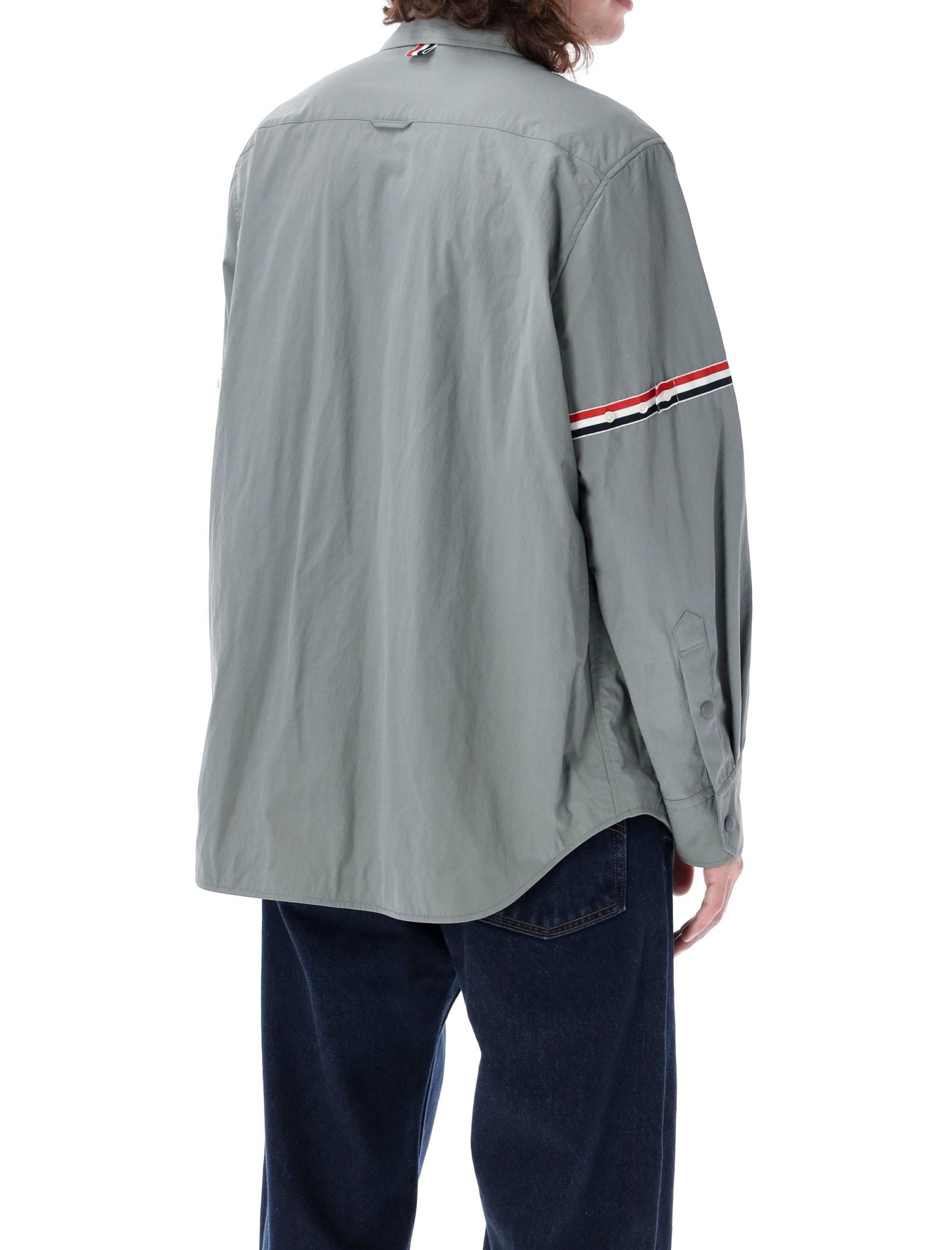 Thom Browne Rwb Armband Piquè Shirt Jacket in Grey for Men | Lyst UK