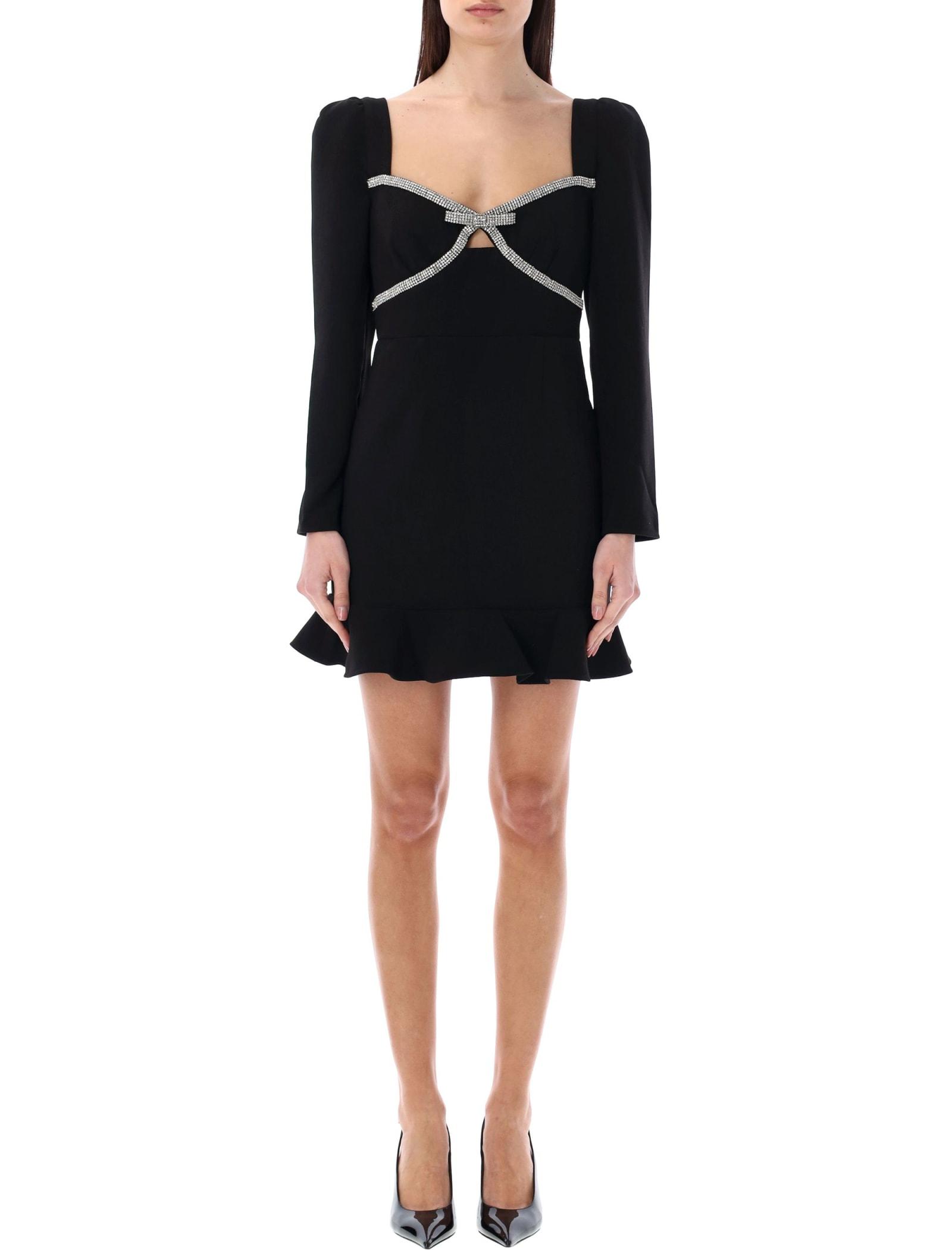 Antonia Off Shoulder Diamante Bow Mini Dress