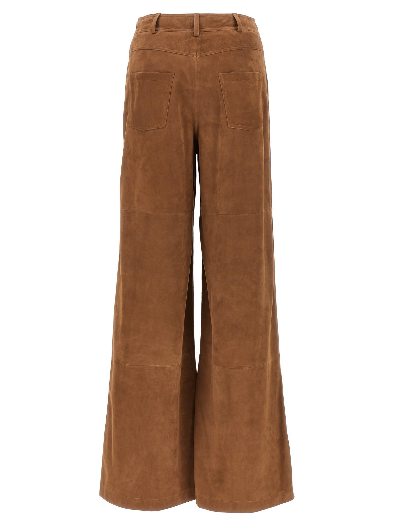 パンツ A FERRETTI Woman Pants Brown 03060129 1085 Alberta Ferretti Suede Pants in Brown | Lyst