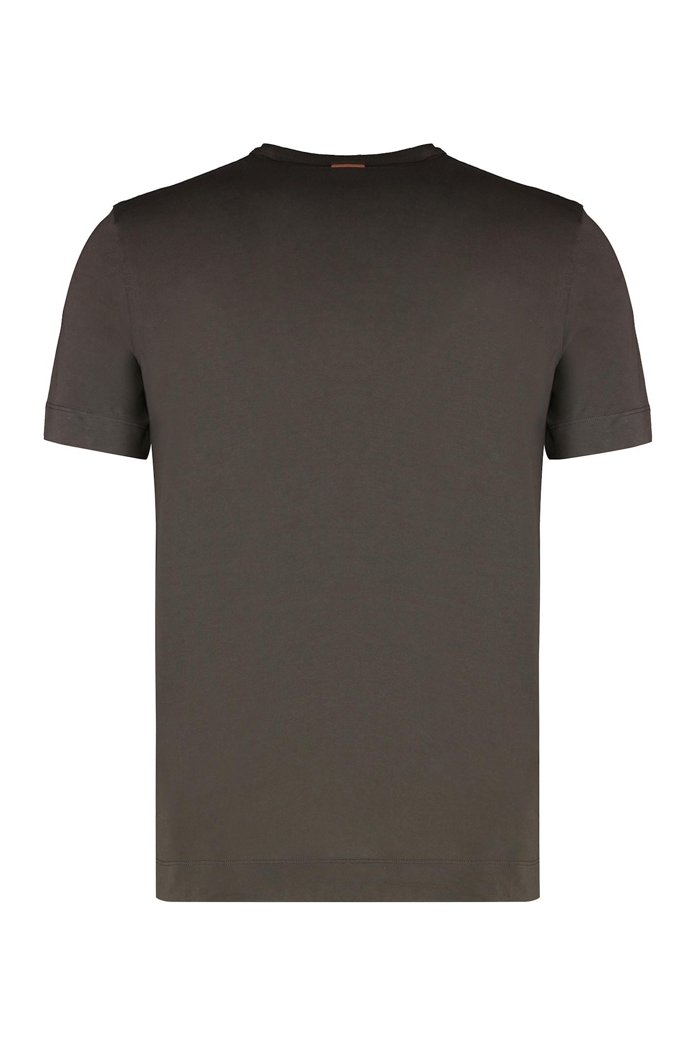Ermenegildo Zegna｜SHORT-SLEEVED ROUND NECK T-SHIRTS (#U Zegna T-shirt With Round Neck And Short Sleeves In Blue