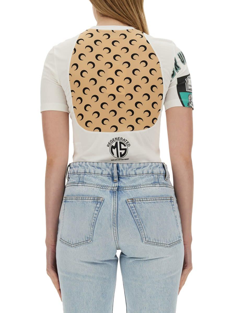 Marine Serre T-Shirt With Print in Blue | Lyst
