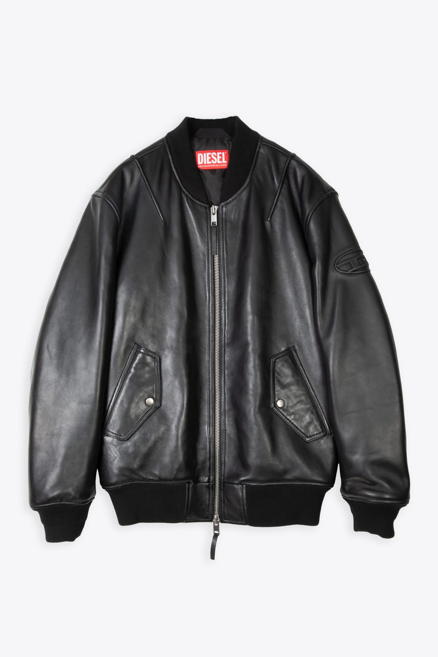 DIESEL L-pritts Giacca Black Leather Bomber Jacket - L Pritts for Men | Lyst