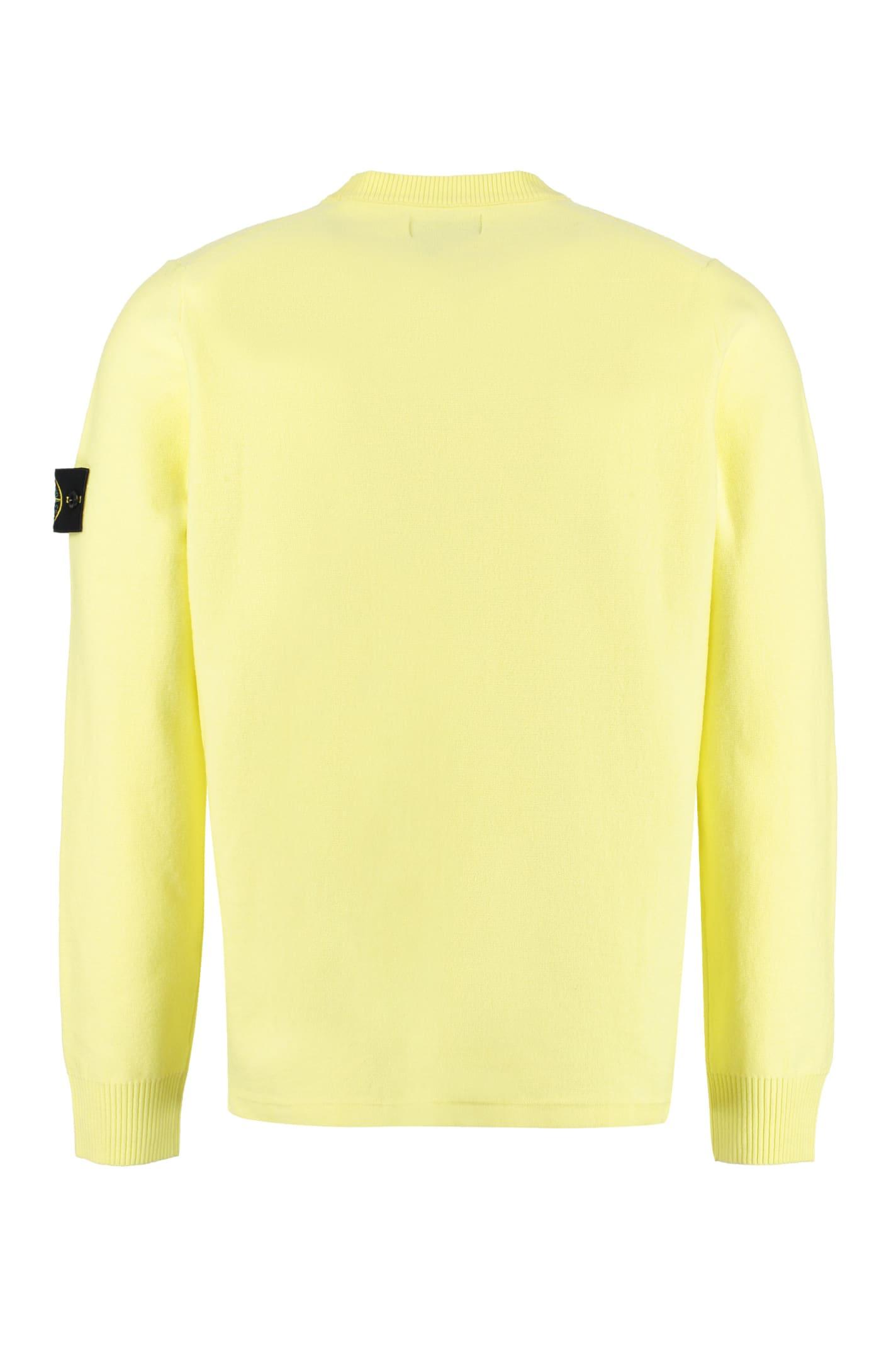 Stone Island Wool-blend Crew-neck Sweater in Yellow for Men | Lyst UK