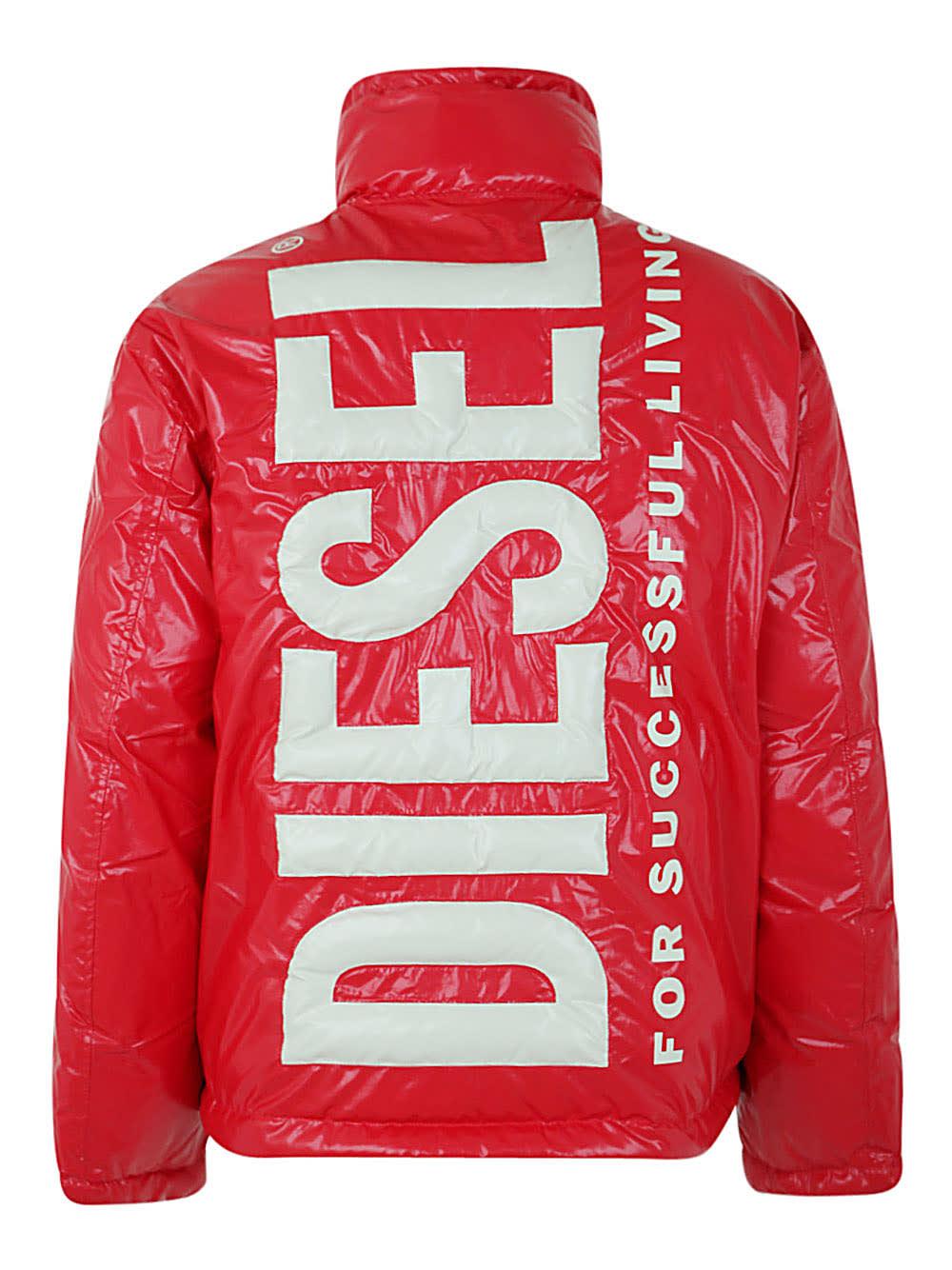DIESEL Semi-gloss Winter Jacket in Red for Men | Lyst