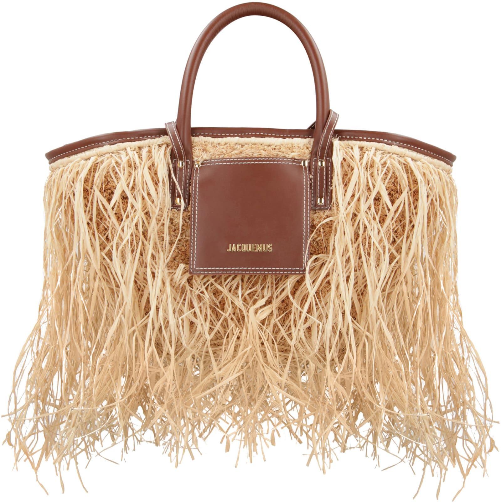 トートバッグ Jacquemus Brown Le Raphia Bag 23E235BA086-3123-880 Jacquemus Brown Lurafiya Bag 23E235BA086-3123-880 47695751