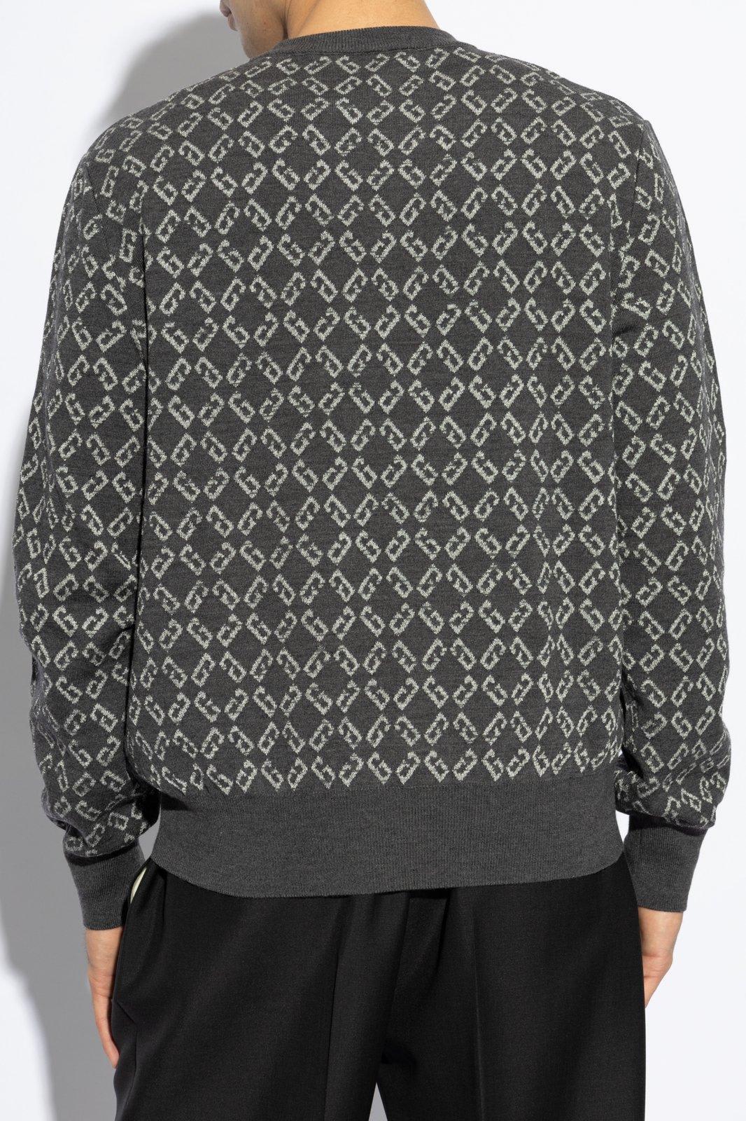 Givenchy Monogram 72 Kacquard Knit Sweater in Gray for Men | Lyst