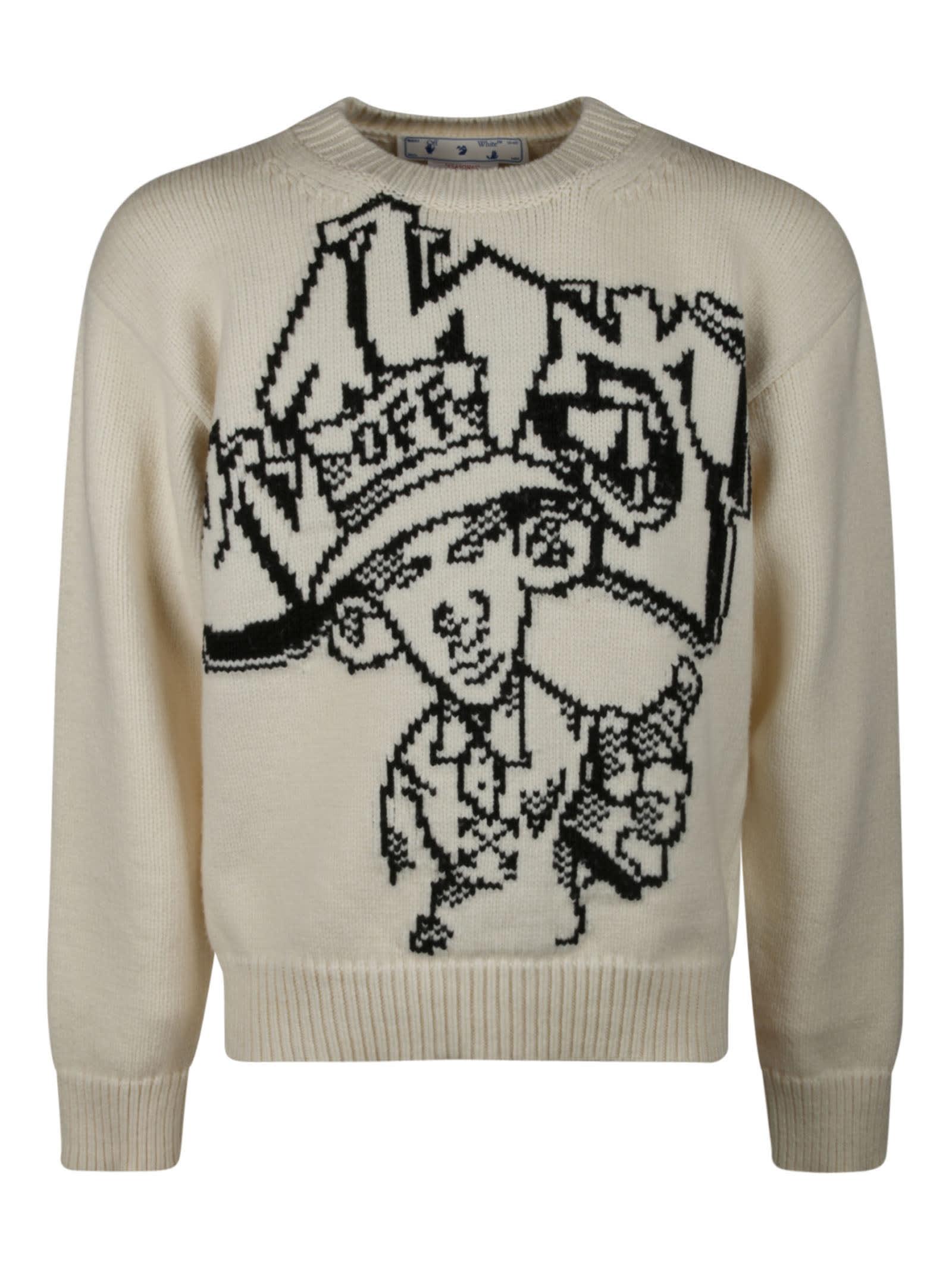 Off-White c/o Virgil Abloh Graff Freest Chunky Knit Sweater in Gray for Men  | Lyst