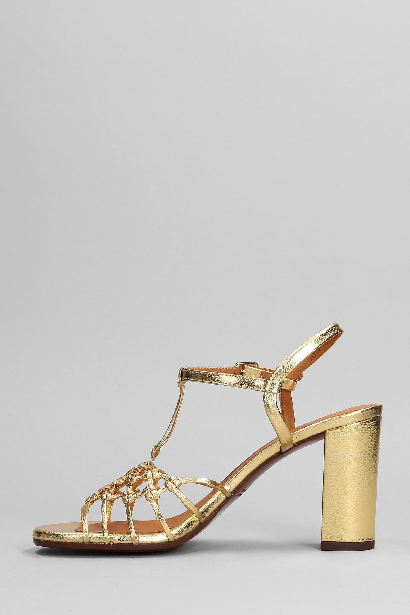 Chie Mihara Bassi Sandals In Gold Leather in Metallic | Lyst