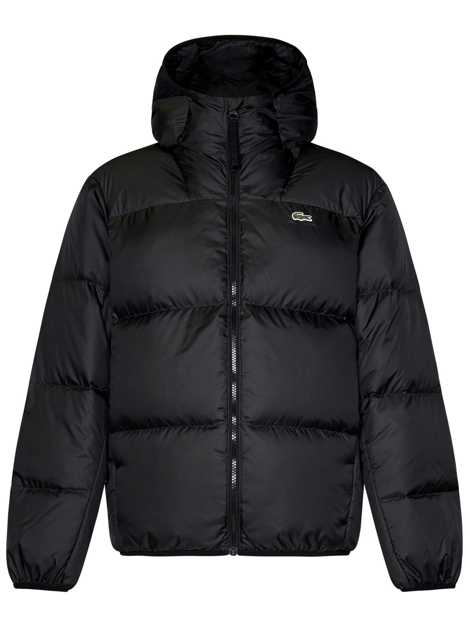 LACOSTE ファーダウンジャケット　ブラック　S lacoste LACOSTE ラコステ ラクーンファー ダウン ジャケット