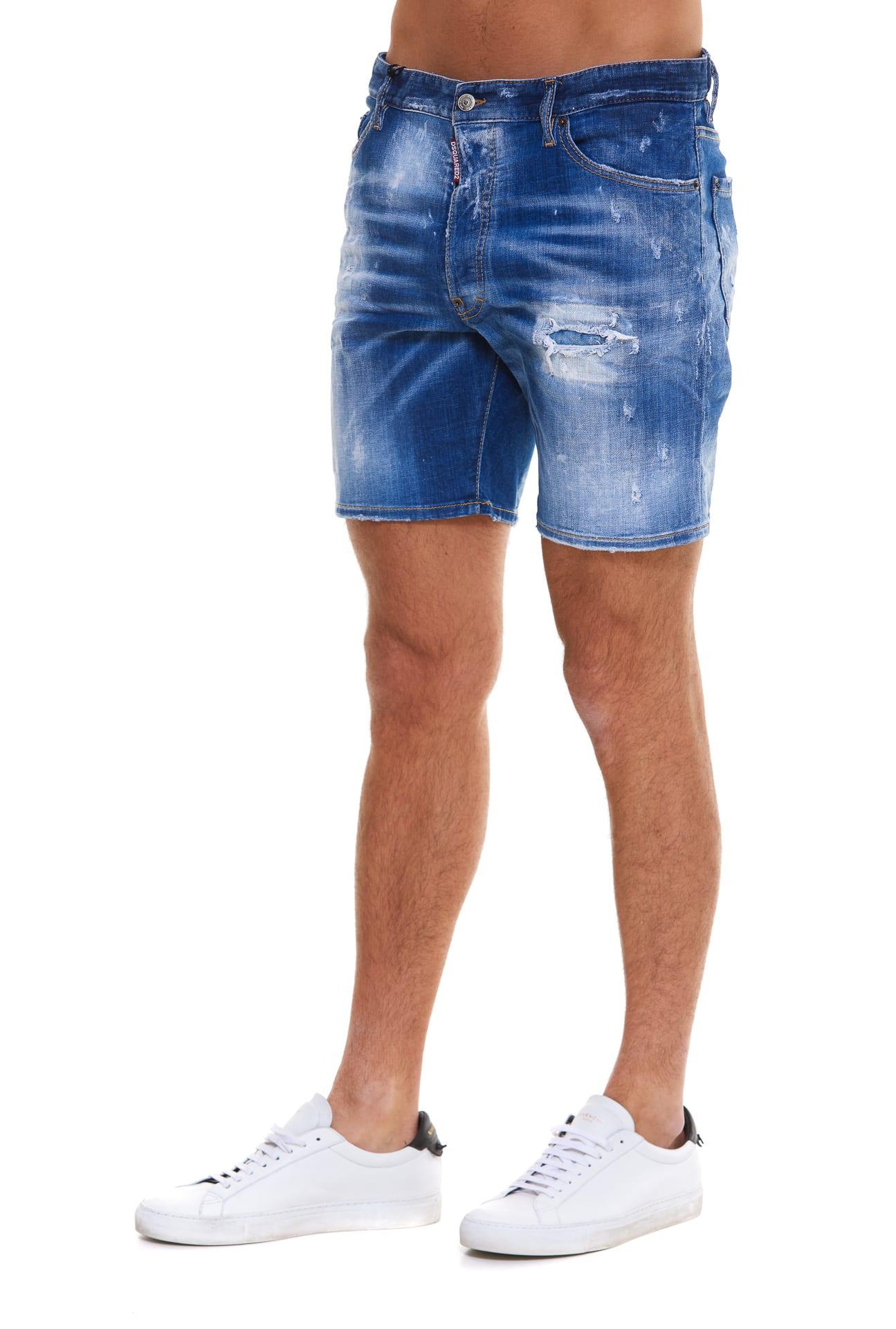 DSquared² Cotton Doodle Fl Marine Shorts in Blue for Men | Lyst