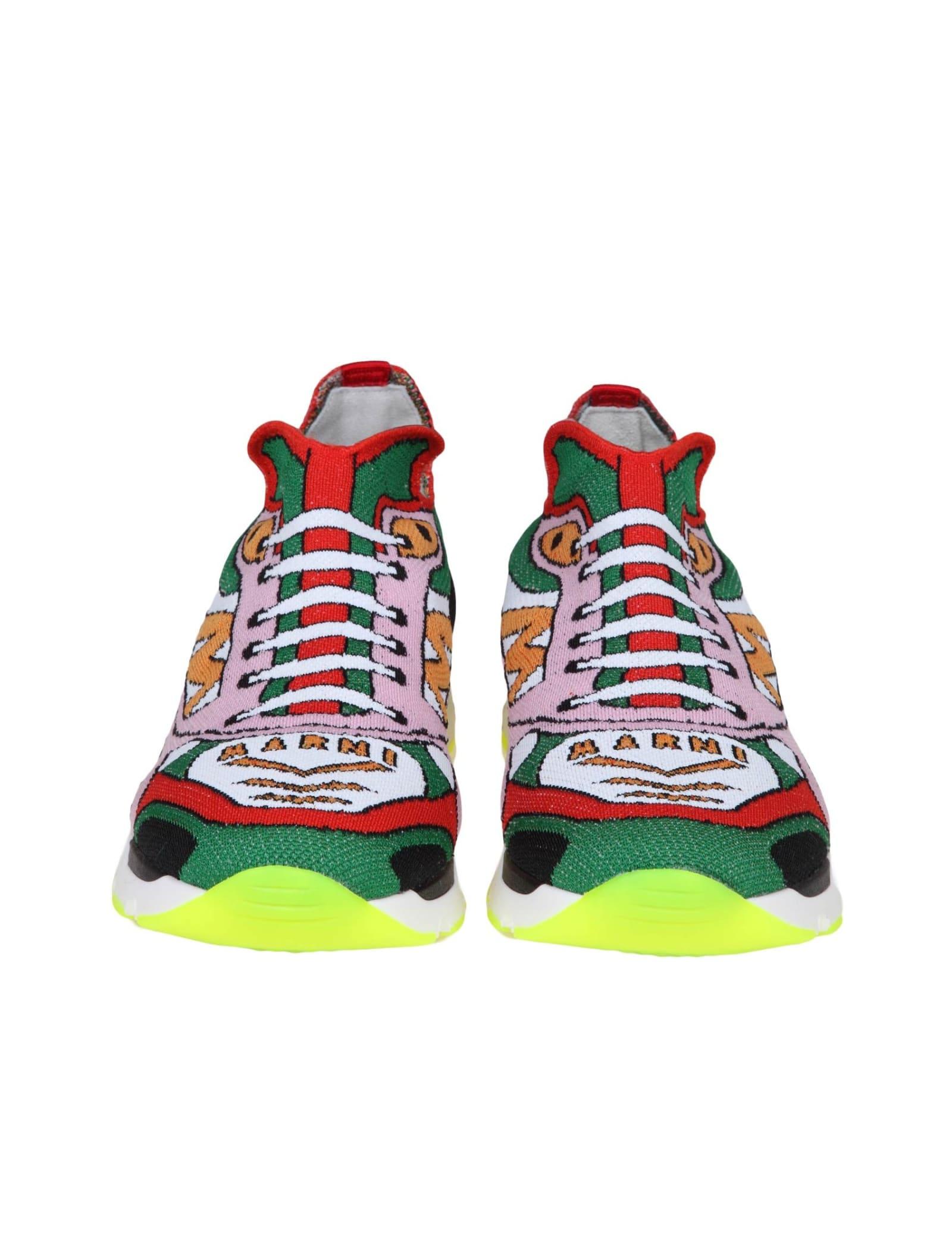 Marni Sneakers In Multicolored Stretch Fabric | Lyst