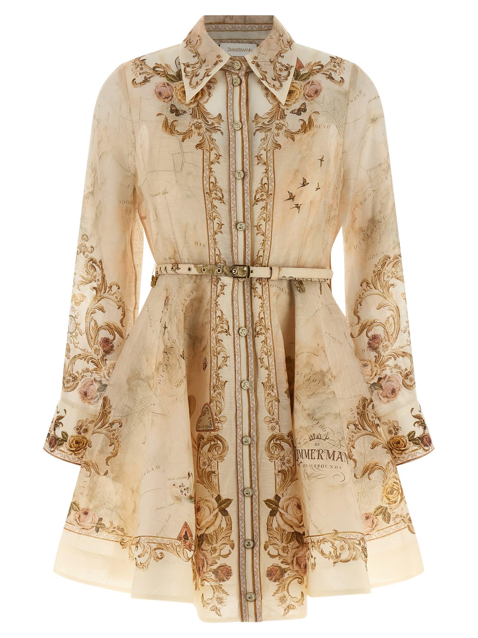 zimmermann golden buttoned mini dress 'Memento Buttoned' in Natural Zimmermann memento