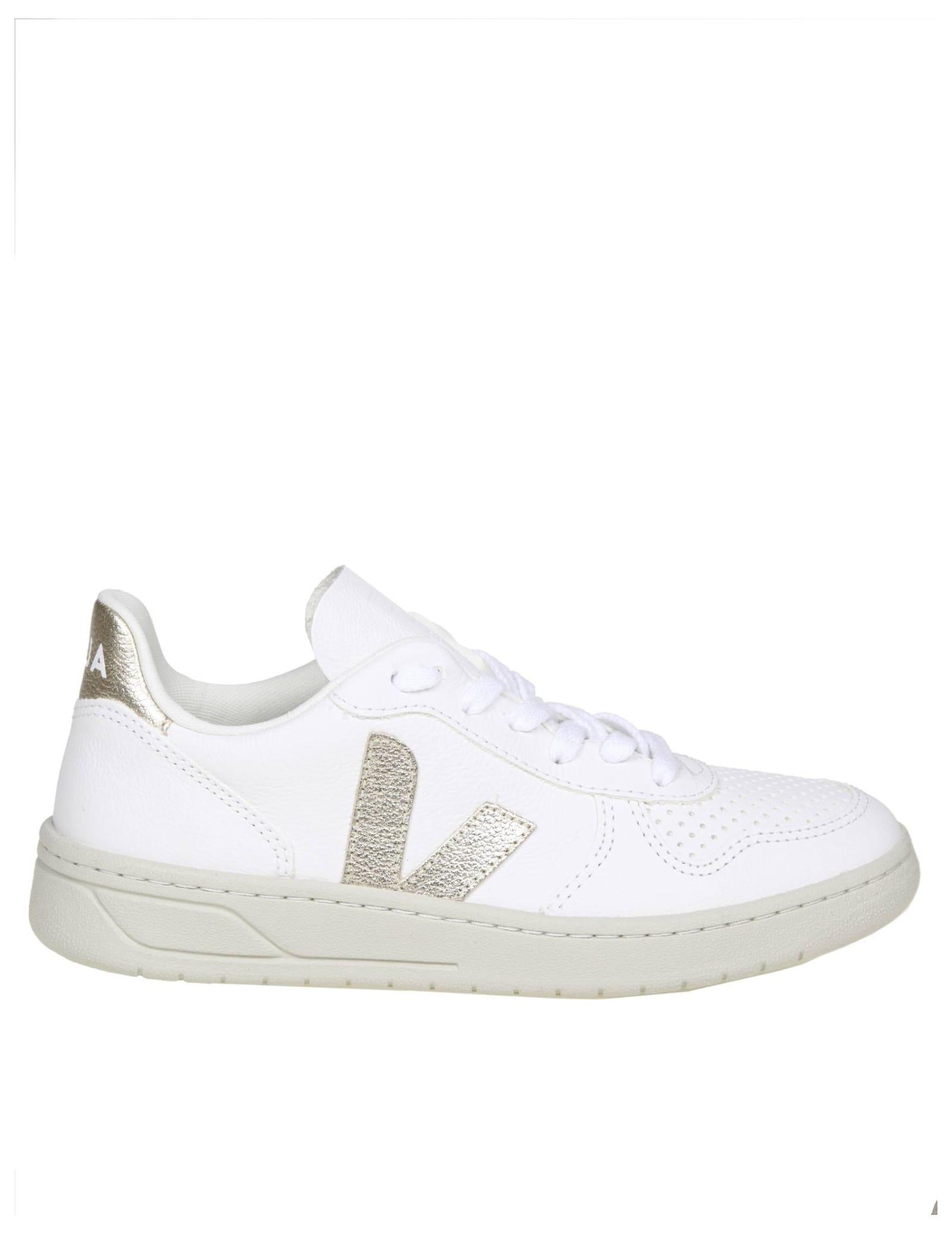 Veja Sneakers White And Gold | Lyst