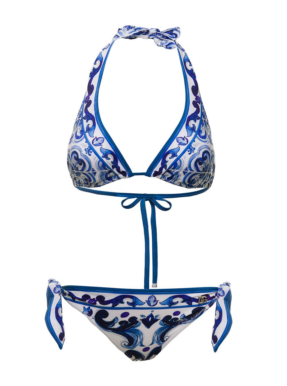 Dolce & Gabbana Floral-print Triangle Bikini in Black Save 15% Womens Beachwear and swimwear outfits Dolce & Gabbana Beachwear and swimwear outfits 