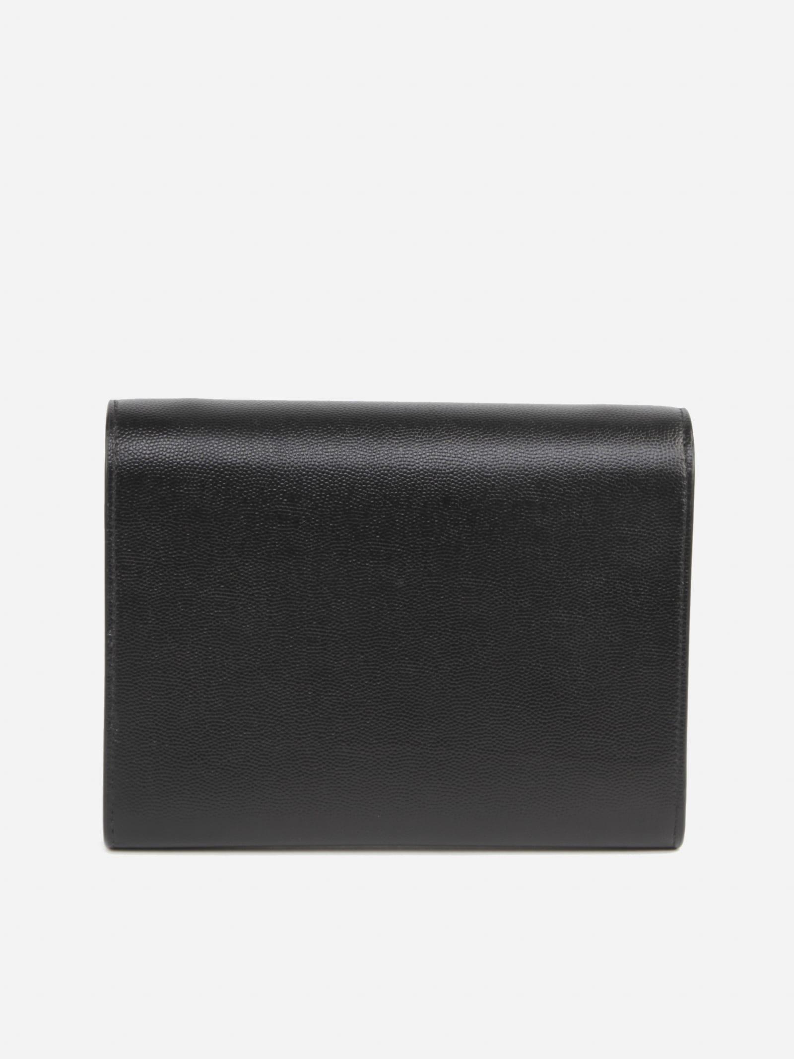 Saint Laurent Women's Cassandra Chain Wallet - Taupe Black One-Size